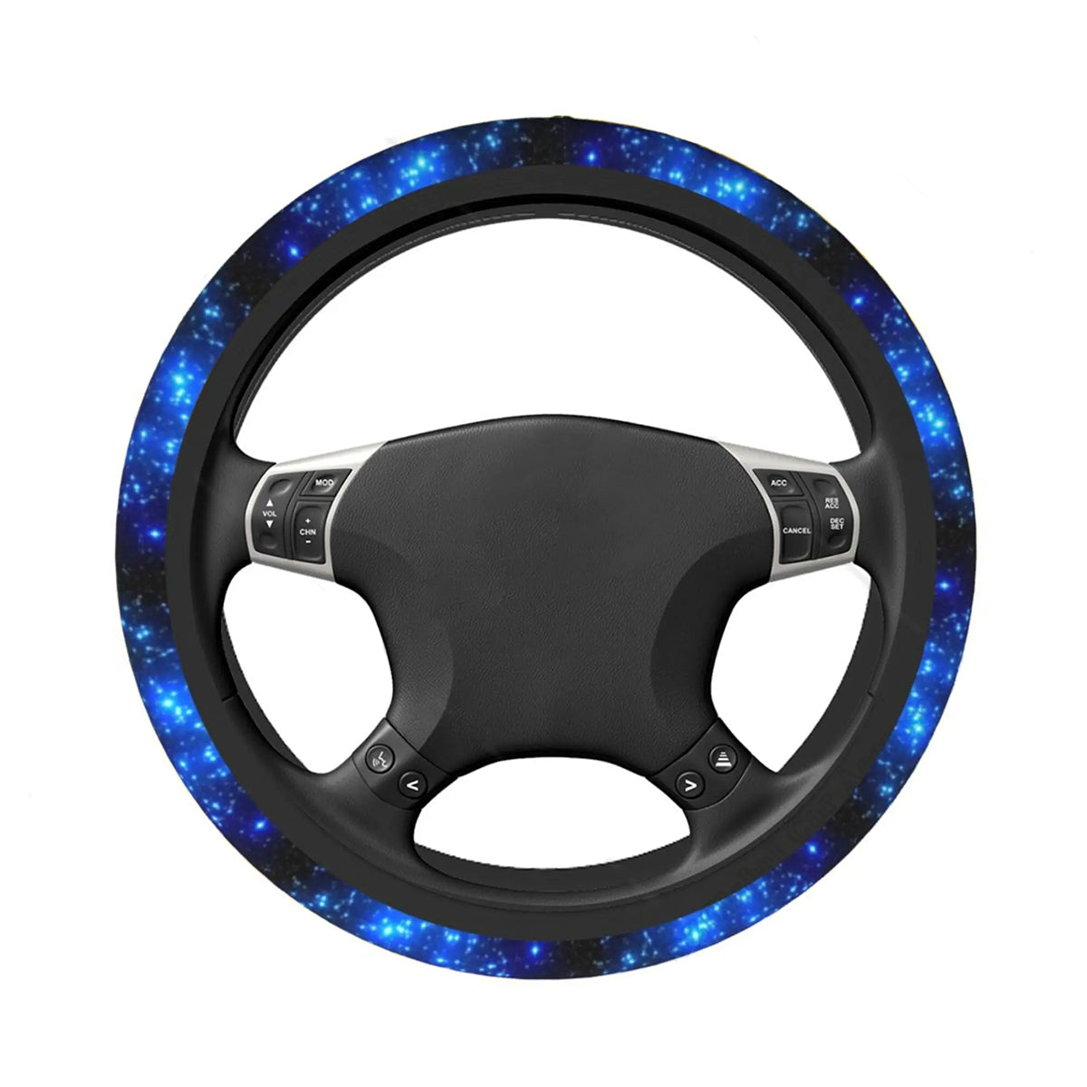 Galaxy Blue Steering Wheel Cover, Beautiful Galaxy and Star Cute Car Steering Wheel Cover , Car Accessories 29 - Delicate Leather