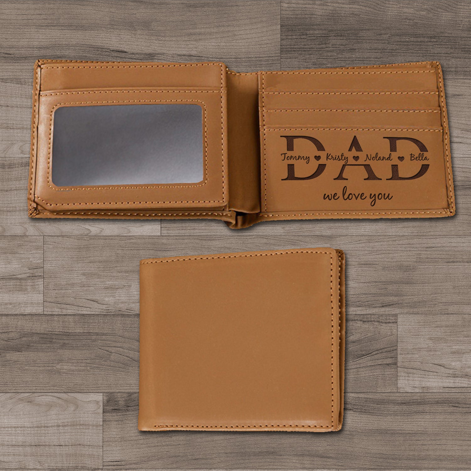 Personalized Wallet Men, Leather Wallet For Men, Custom  Engraved Wallet, Personalized Gifts For Him, Fathers Day Gifts, Husband, Boyfriend - Delicate Leather