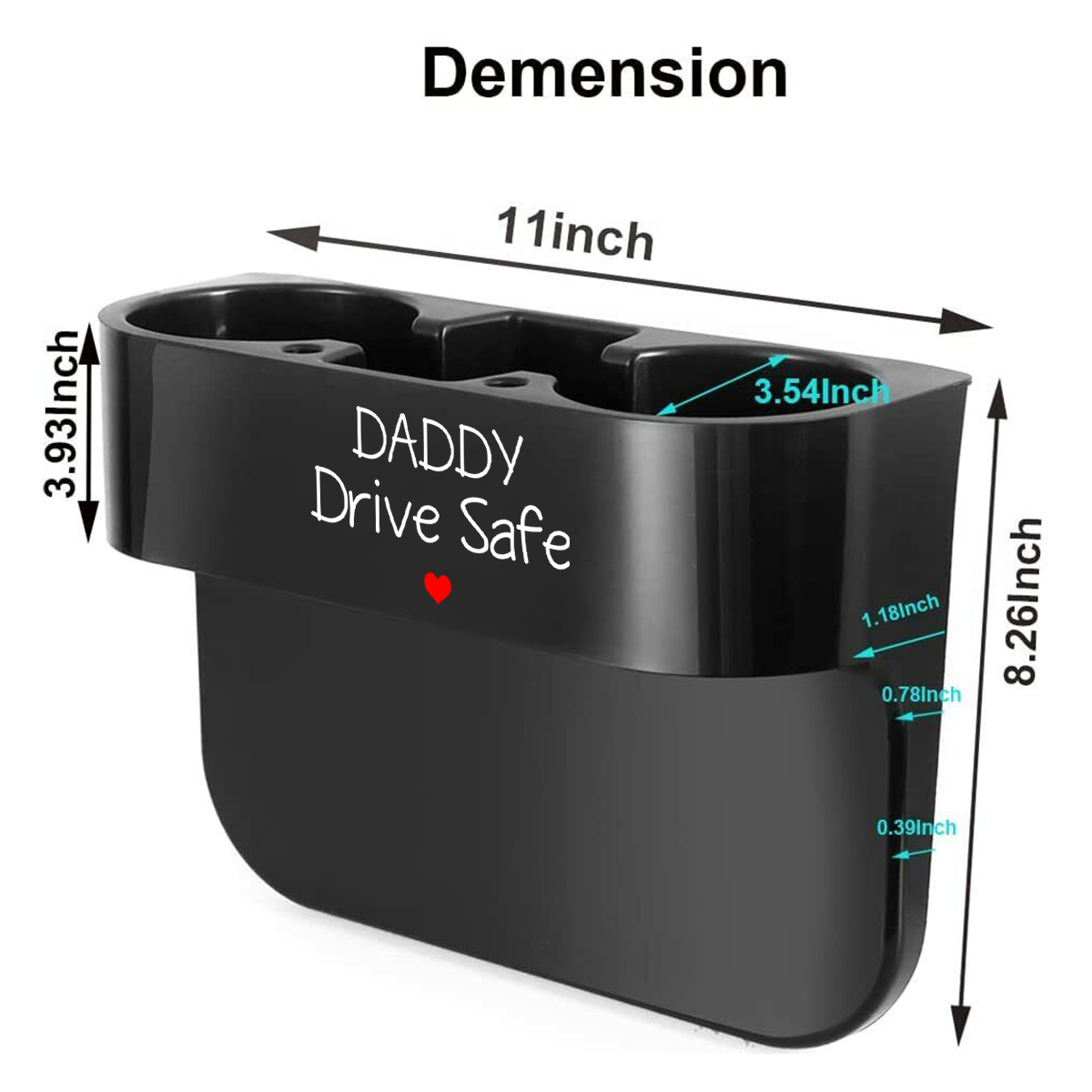 Cup Holder Portable Multifunction Vehicle Seat Cup Cell Phone Drinks Holder Box Car Interior Organizer, Daddy Drive Safe, Custom For Your Cars, Car Accessories, Gift for Daddy - Delicate Leather