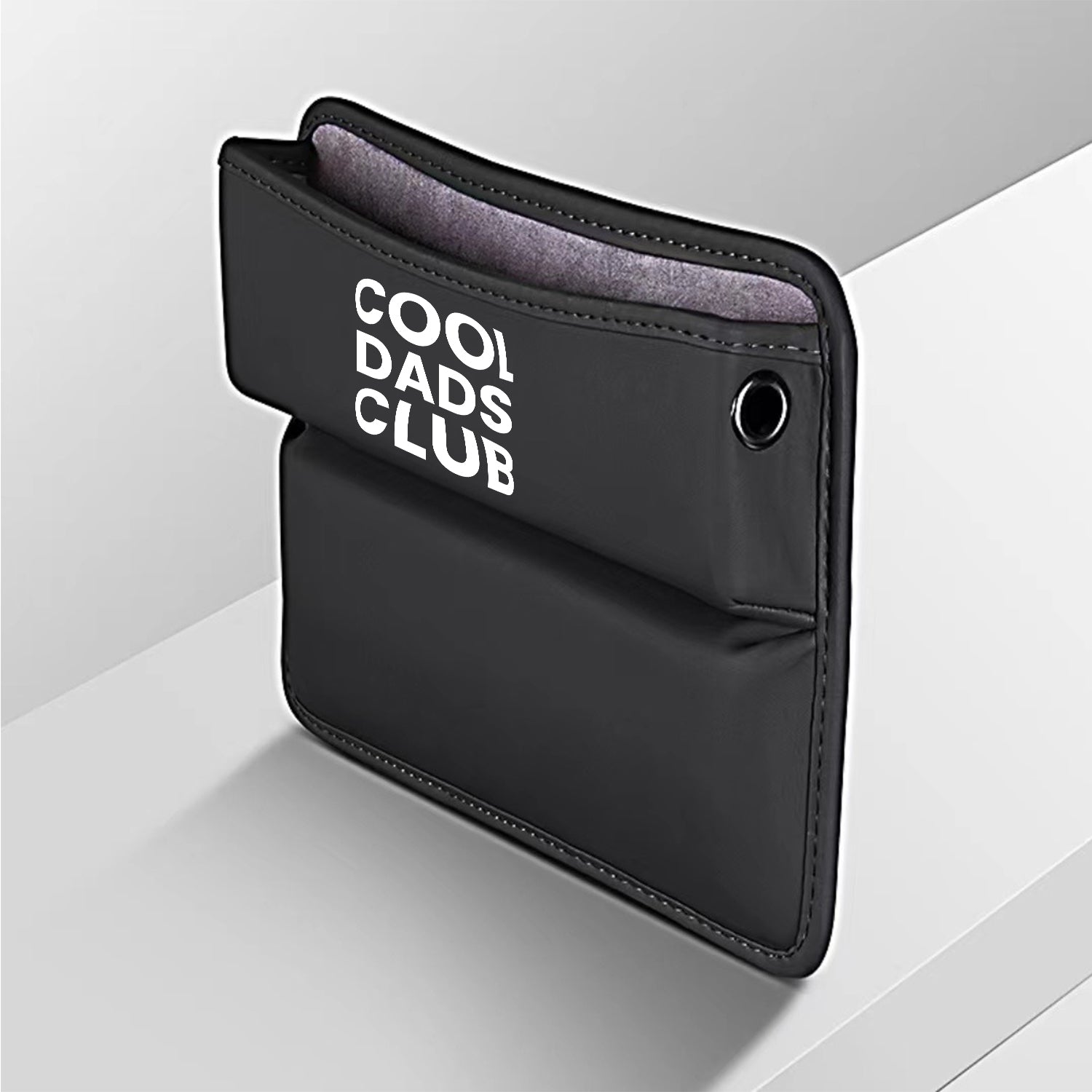 Cool Dads Club Car Seat Gap Filler Organizer, Custom FIt For Your Cars, Multifunctional PU Leather Console Side Pocket Organizer for Cellphones, Cards, Wallets, Keys, Father's Day Gift - Delicate Leather