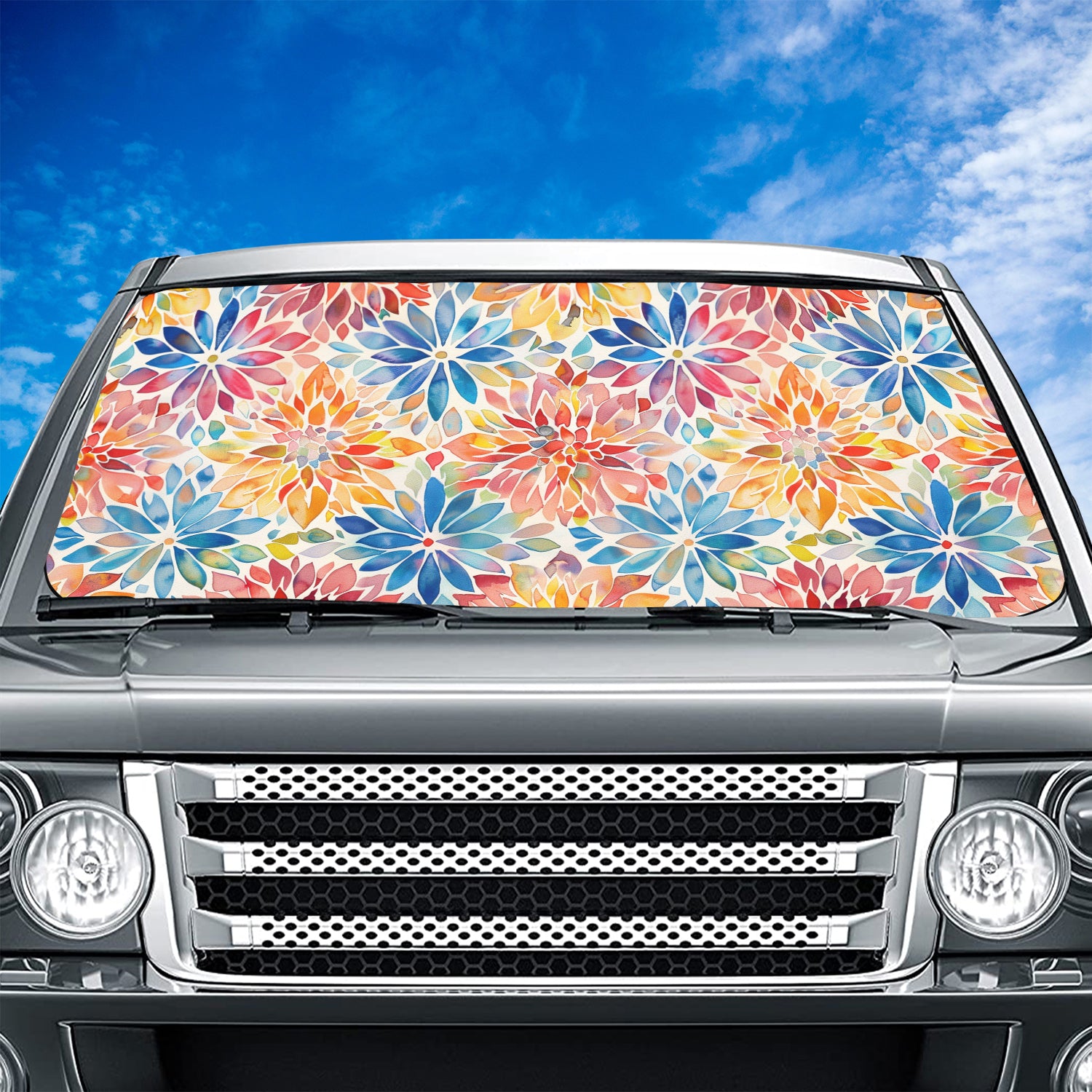 Mandala Boho Car Windshield Sunshade, Boho Universal Fit with all car, UV Rays and Heat Sun Visor Protector Foldable Sun Shade Umbrella, Boho 09 - Delicate Leather