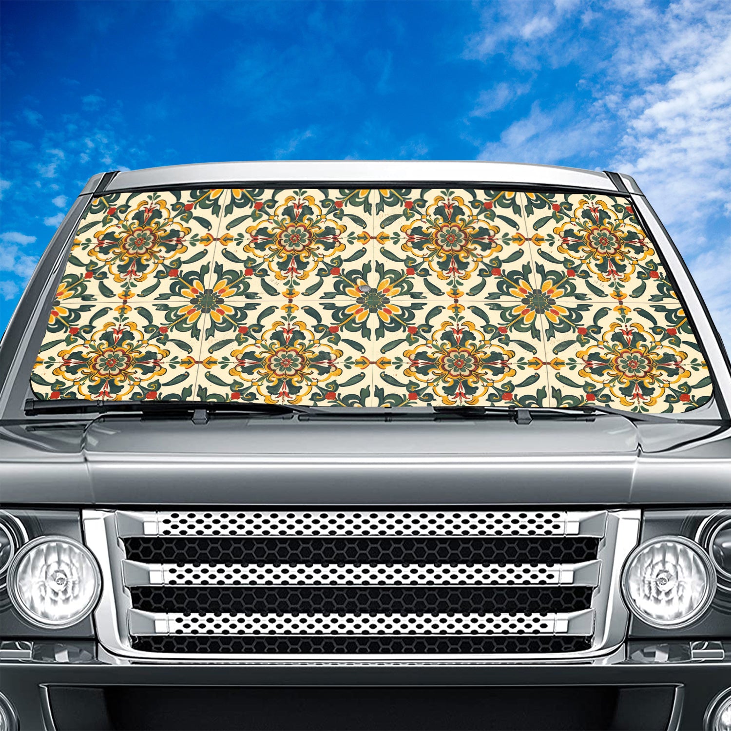 Mandala Boho Car Windshield Sunshade, Boho Universal Fit with all car, UV Rays and Heat Sun Visor Protector Foldable Sun Shade Umbrella, Boho 08 - Delicate Leather