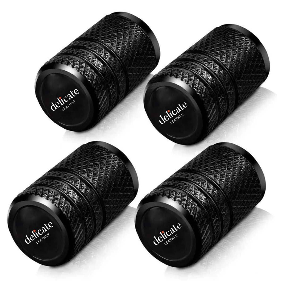 4 Pcs Black Metal Car Wheel Tire Valve Stem Cover-Auto Valve Stem Caps Compatible with Car Styling Decoration Accessories, 2.5 - Delicate Leather