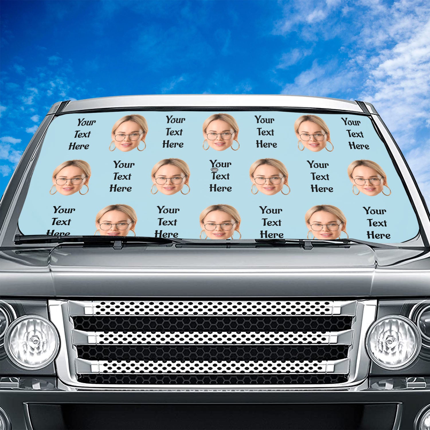 Customized Photo Car Windshield Sunshade, Custom Windshield Sunshade with Picture, Fit with all car, UV Rays and Heat Sun Visor Protector Foldable Sun Shade Umbrella, 02 - Delicate Leather