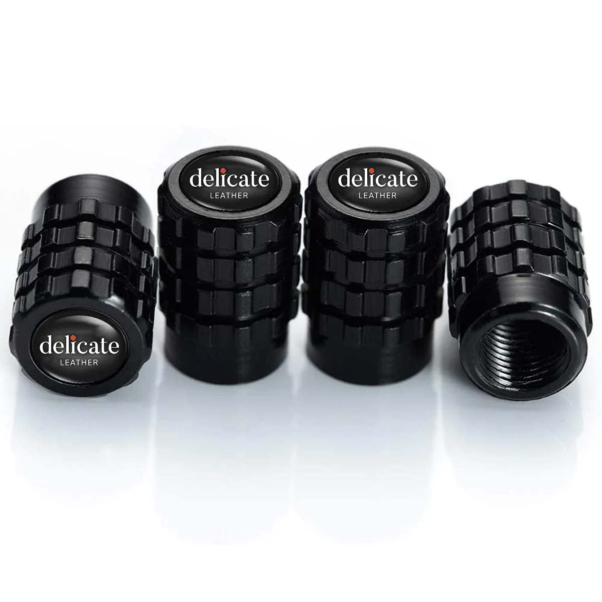 4-pcs Metal Car tire Valve Caps Stems air Cap Shape Decoration Replacement for Styling Decoration Accessories. - Delicate Leather