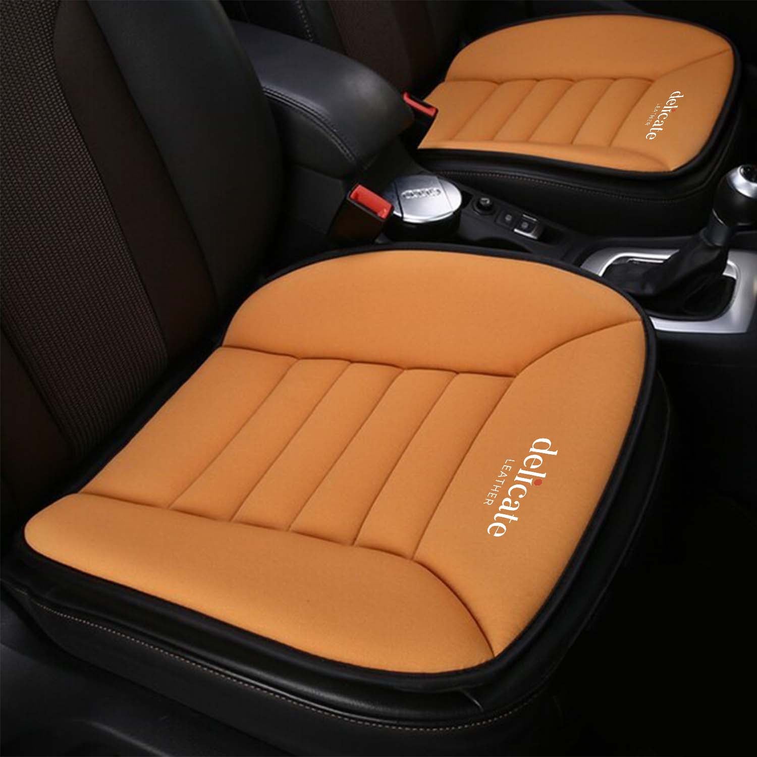 Car Seat Cushion with 1.2inch Comfort Memory Foam, Custom Logo For Your Cars, Seat Cushion for Car and Office Chair MC19989 - Delicate Leather