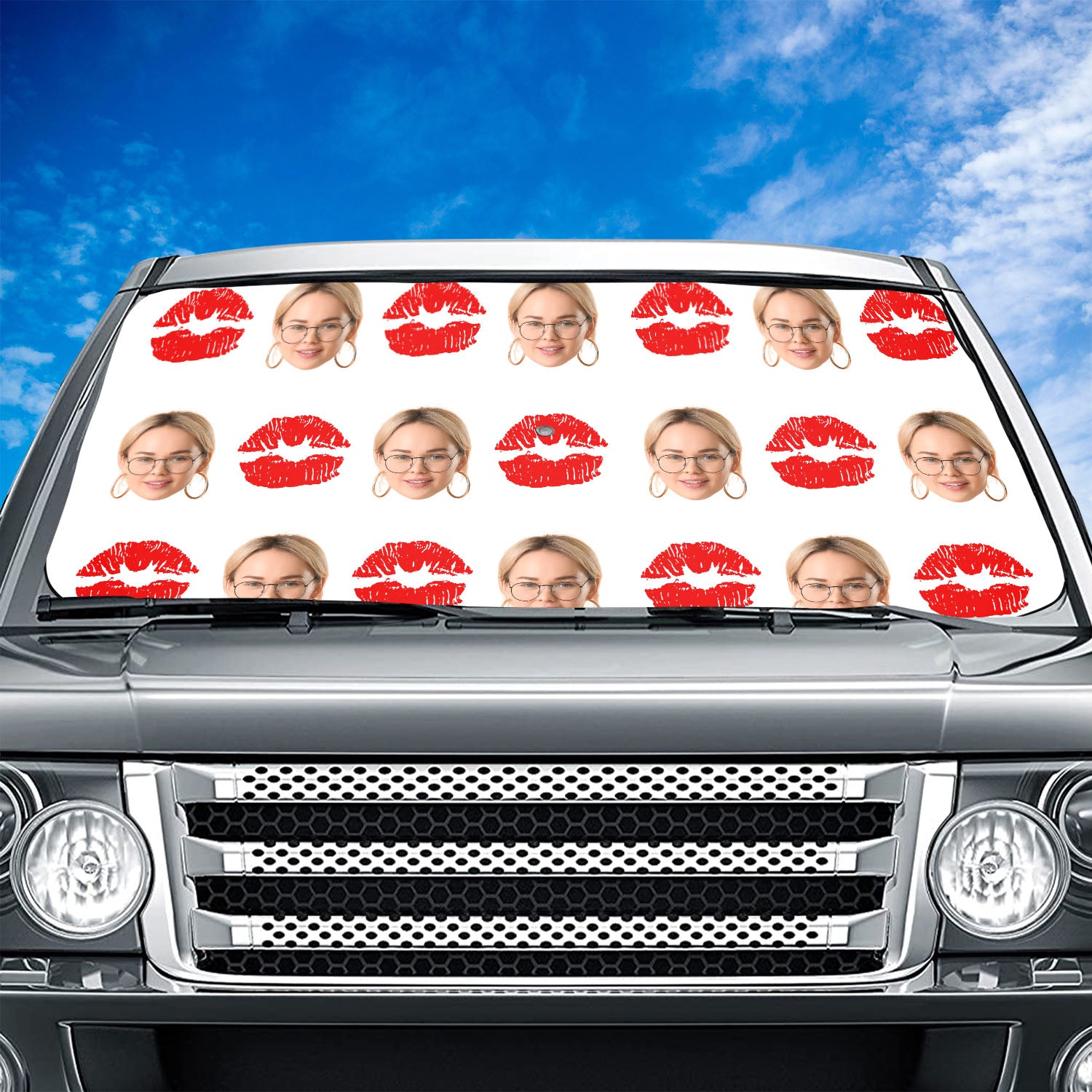 Customized Photo Car Windshield Sunshade, Custom Windshield Sunshade with Picture, Fit with all car, UV Rays and Heat Sun Visor Protector Foldable Sun Shade Umbrella, 04 - Delicate Leather