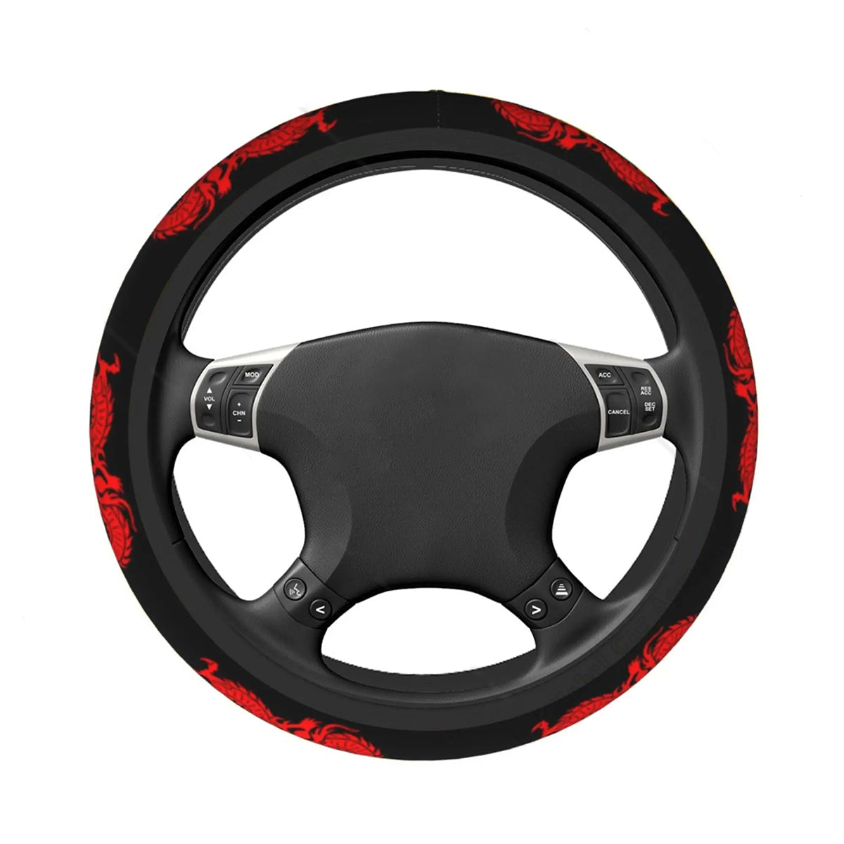 Dragon Red Universal Neoprene Steering Wheel Cover, Car Steering Wheel Cover, Car Accessories 18