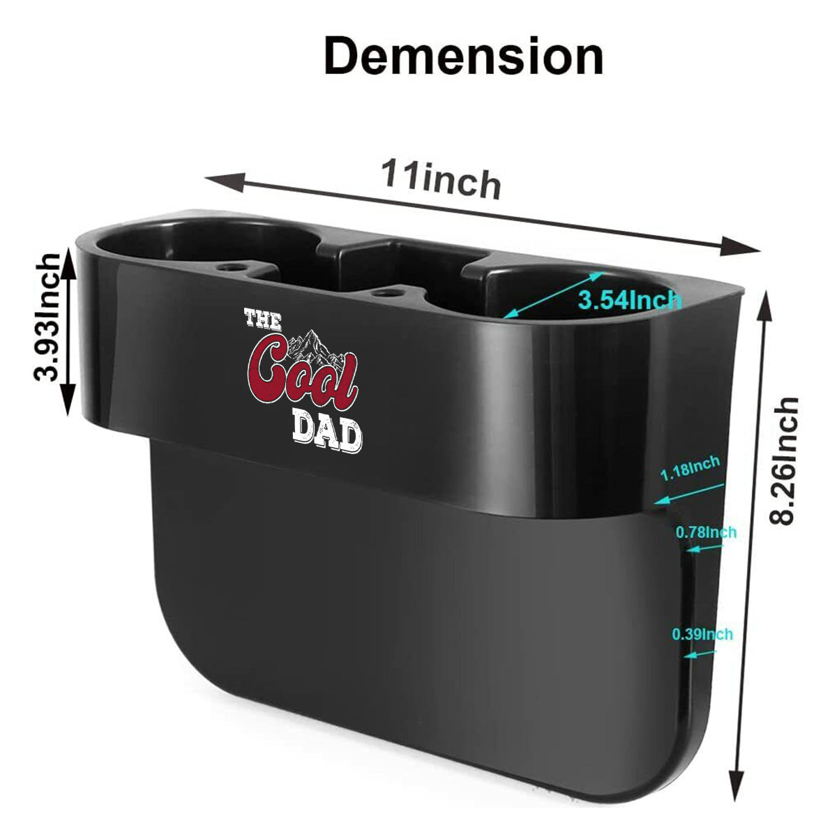 Cup Holder Portable Multifunction Vehicle Seat Cup Cell Phone Drinks Holder Box Car Interior Organizer, The Cool Dad, Custom For Your Cars, Car Accessories, Gift for Daddy - Delicate Leather