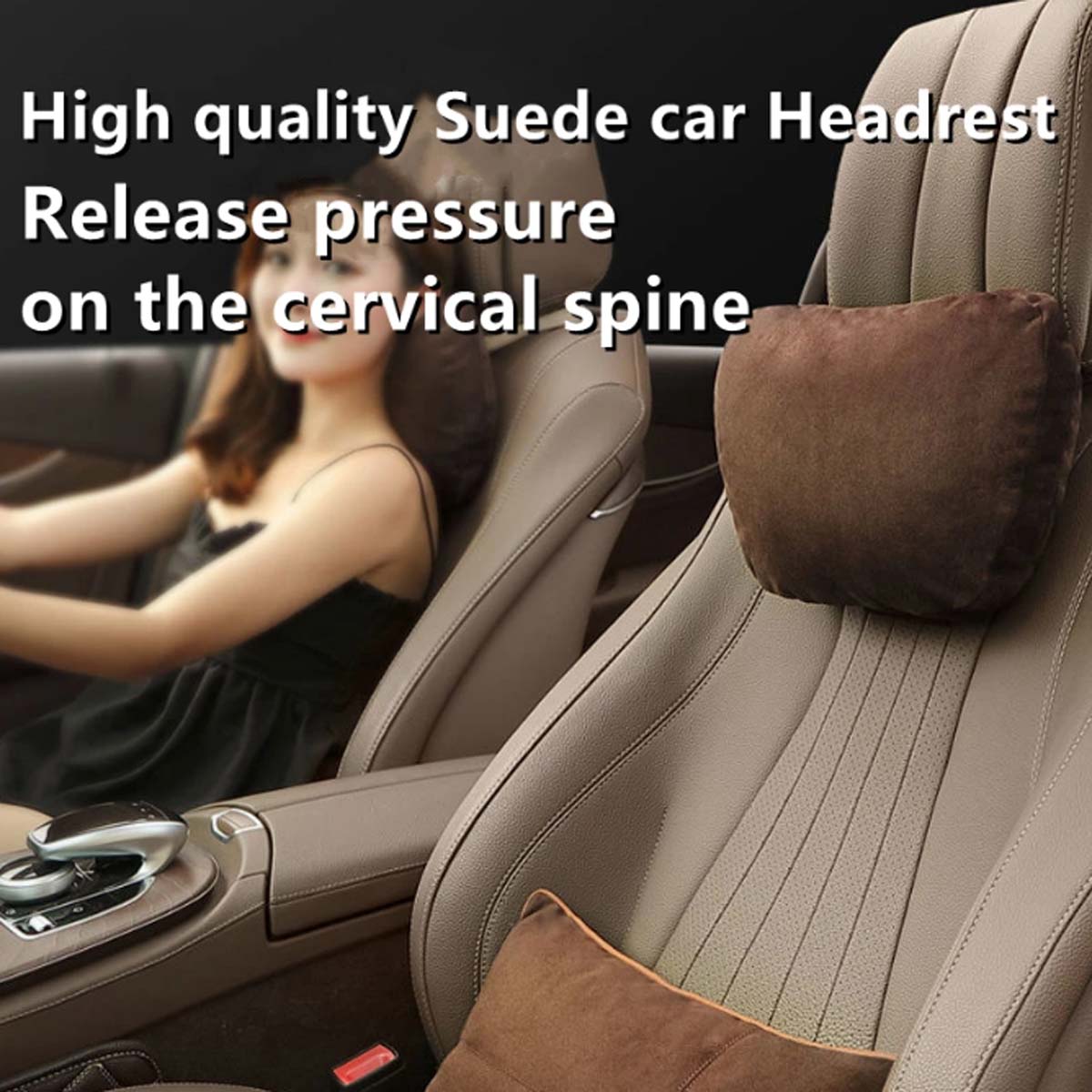 Premium Car Headrest Neck Support Seat with Lumbar Support Design: Soft, Universal, and Adjustable Car Neck Pillow and Waist Pillow for Enhanced Comfort and Ergonomics