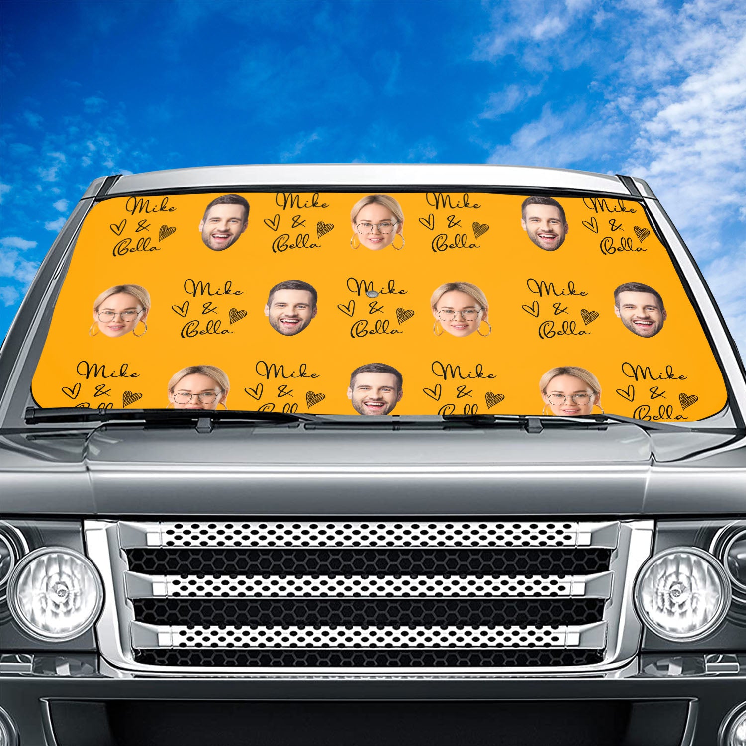 Customized Photo Car Windshield Sunshade, Custom Windshield Sunshade with Picture, Fit with all car, UV Rays and Heat Sun Visor Protector Foldable Sun Shade Umbrella, 01 - Delicate Leather