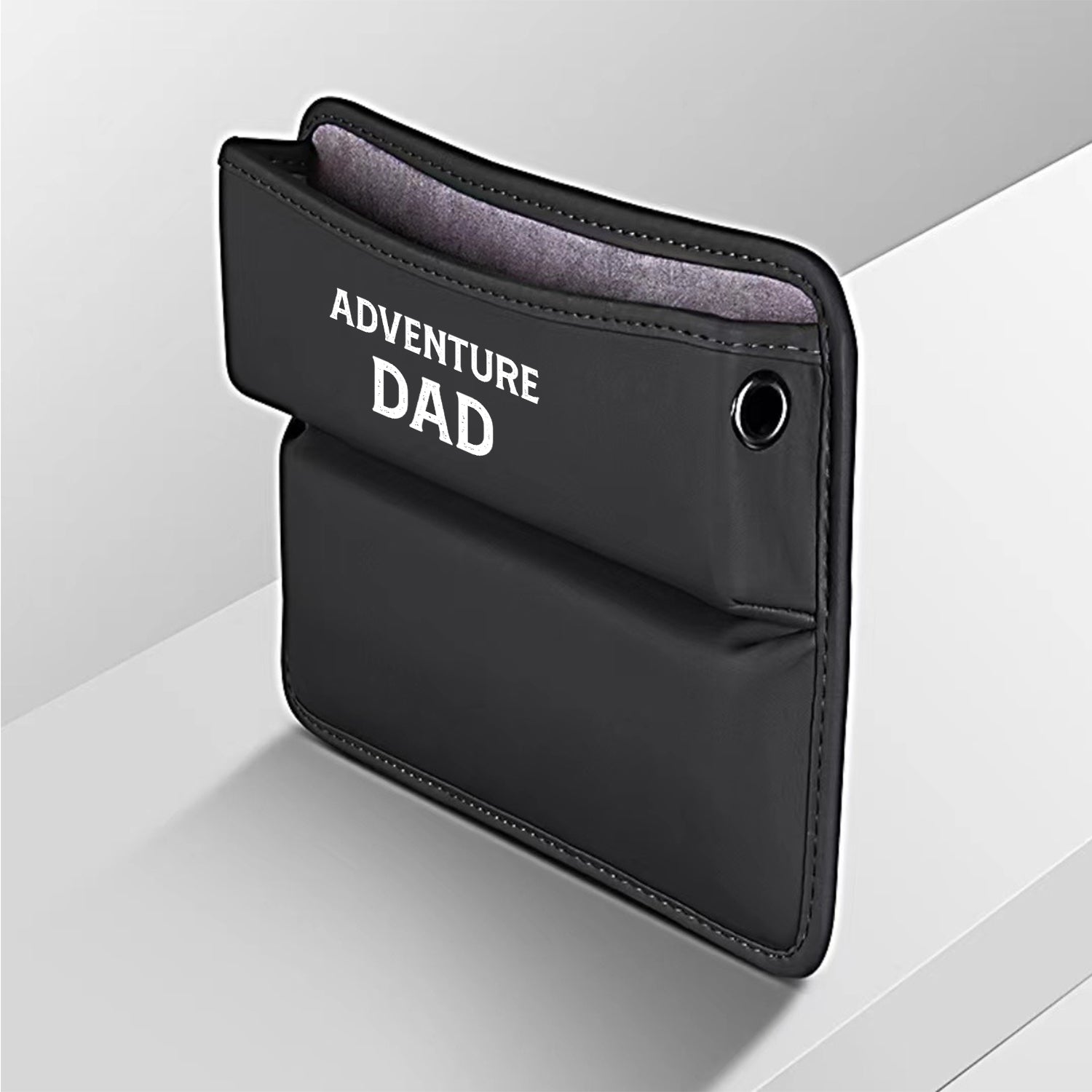 Car Seat Gap Filler Organizer, Custom FIt For Your Cars,Happy Father' s Day, Adventure Dad Multifunctional PU Leather Console Side Pocket Organizer for Cellphones, Cards, Wallets, Keys,Gift for Daddy - Delicate Leather