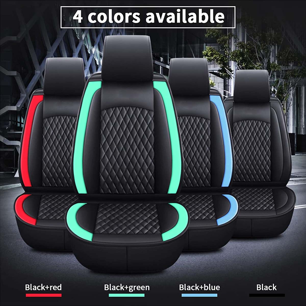 Delicate Leather Car Seat Covers Full Set, Custom For All Cars, Waterproof Leather Front Rear Seat Automotive Protection Cushions