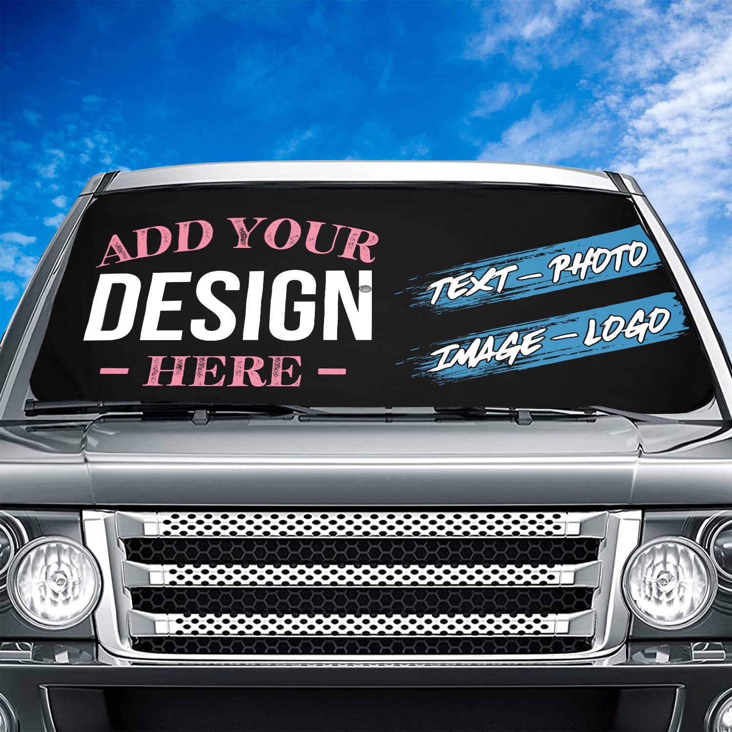 Custom SunShade for Car Personalized Sun Shade for Vehicle Windshield Protector Design Your Own Text Image Photo Business Advertising Logo - Delicate Leather