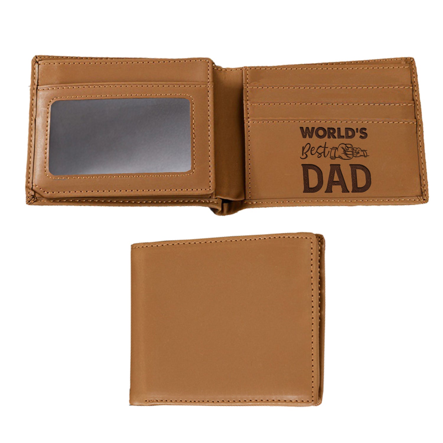 World's Best Dad Wallet Men, Leather Wallet For Men, Custom  Engraved Wallet, Personalized Gifts For Him, Fathers Day Gifts, Husband, Boyfriend - Delicate Leather