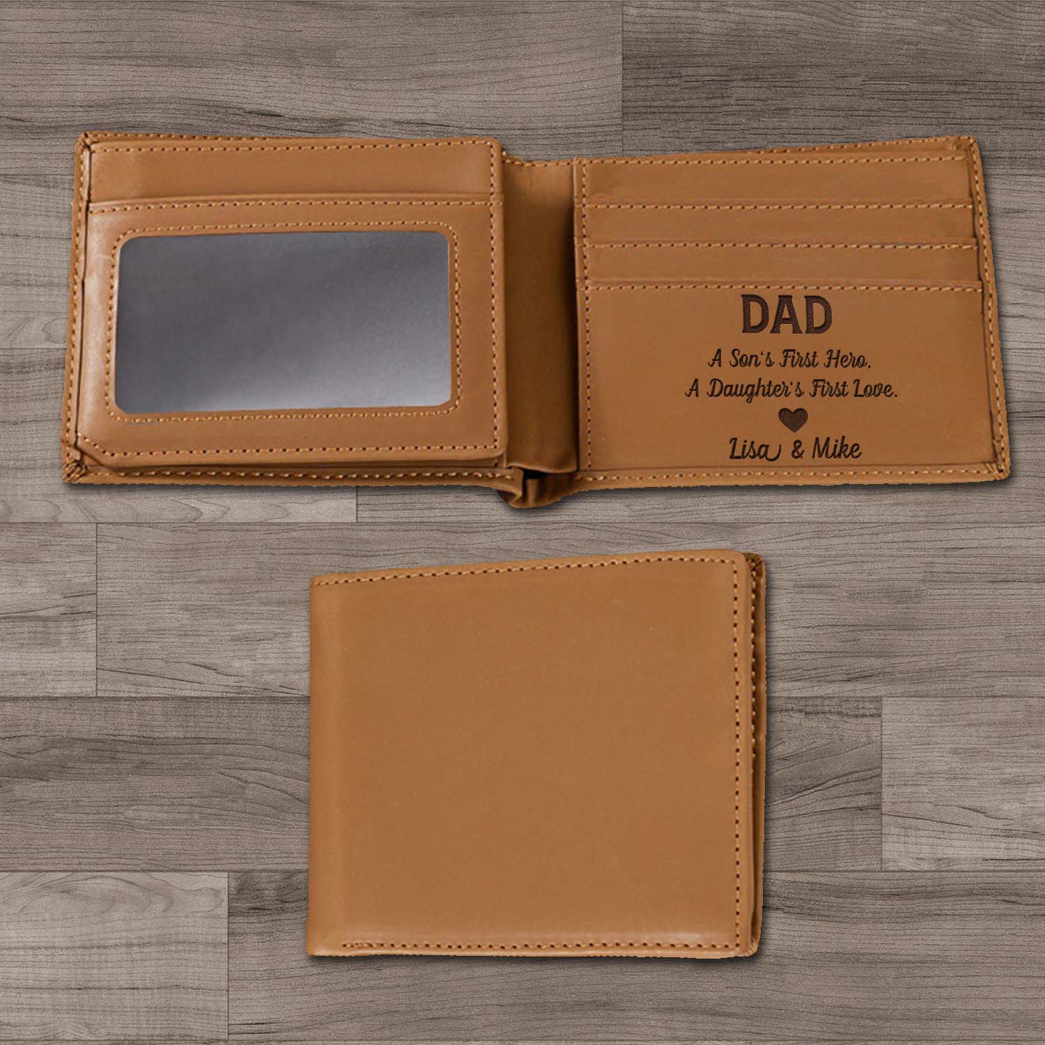 Personalized Wallet Men, Leather Wallet For Men, Custom  Engraved Wallet, Personalized Gifts For Him, Fathers Day Gifts, Husband, Boyfriend, Dad - Delicate Leather