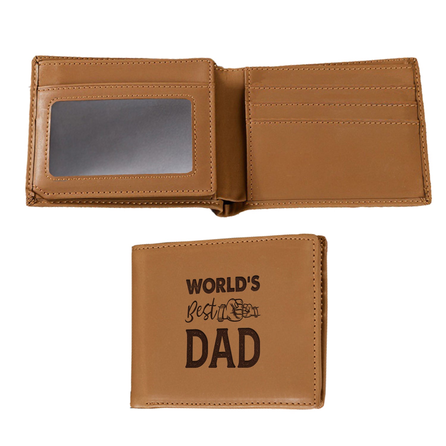 World's Best Dad Wallet Men, Leather Wallet For Men, Custom  Engraved Wallet, Personalized Gifts For Him, Fathers Day Gifts, Husband, Boyfriend - Delicate Leather