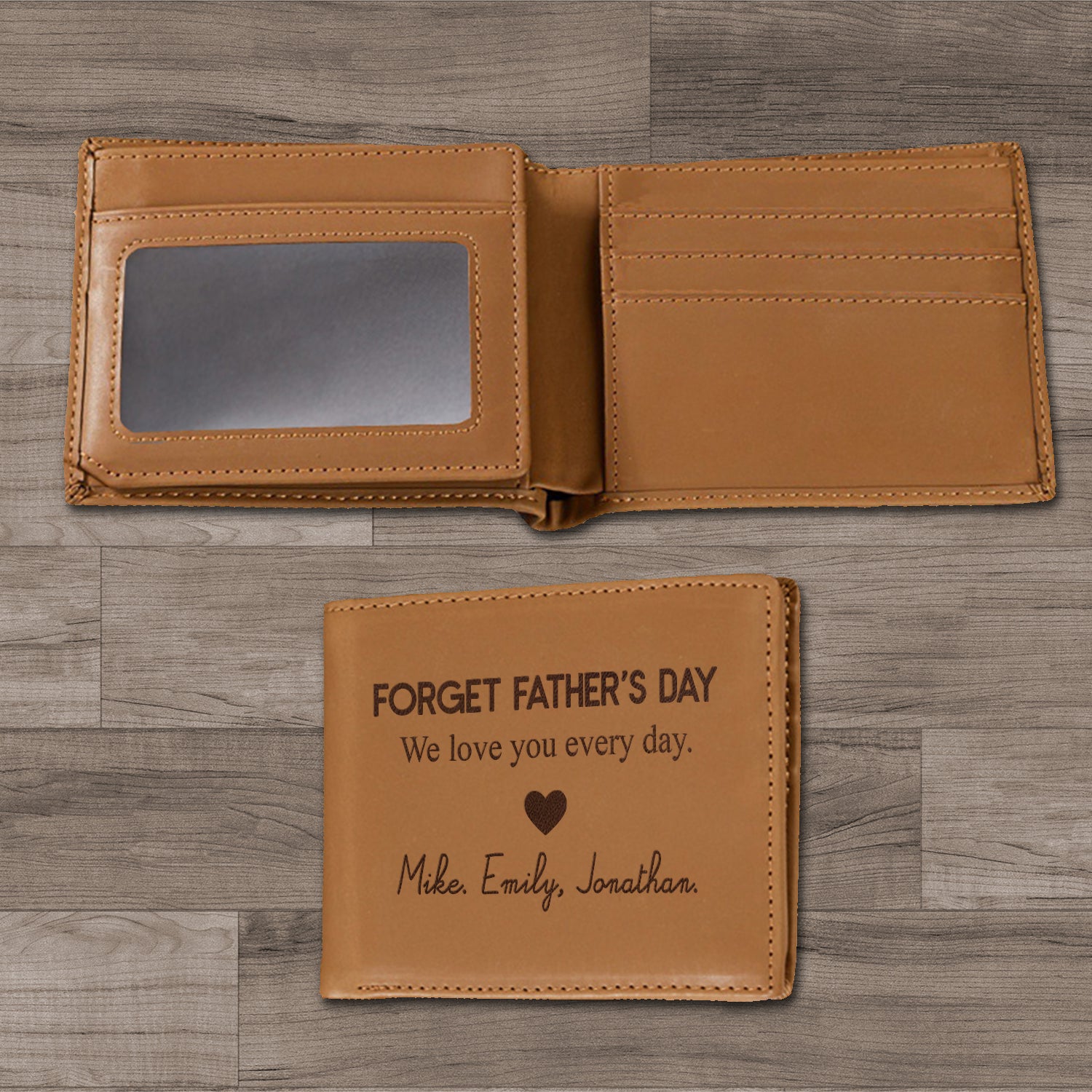 Personalized Wallet Men, Leather Wallet For Men, Custom  Engraved Wallet, Personalized Gifts For Him, Fathers Day Gifts, Husband, Boyfriend, Dad - Delicate Leather