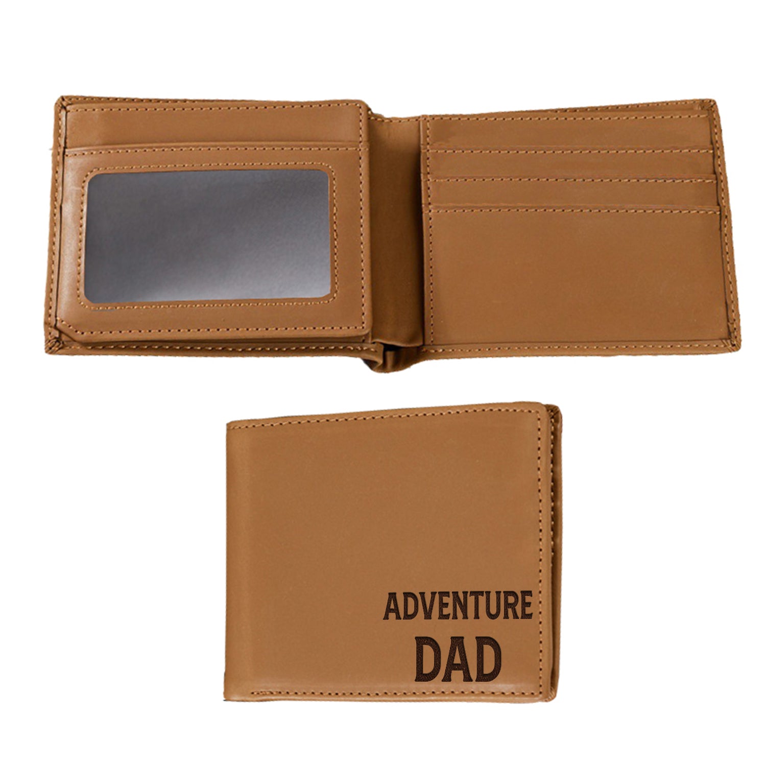 Adventure Dad Wallet Men, Leather Wallet For Men, Custom  Engraved Wallet, Personalized Gifts For Him, Fathers Day Gifts, Husband, Boyfriend, Dad - Delicate Leather