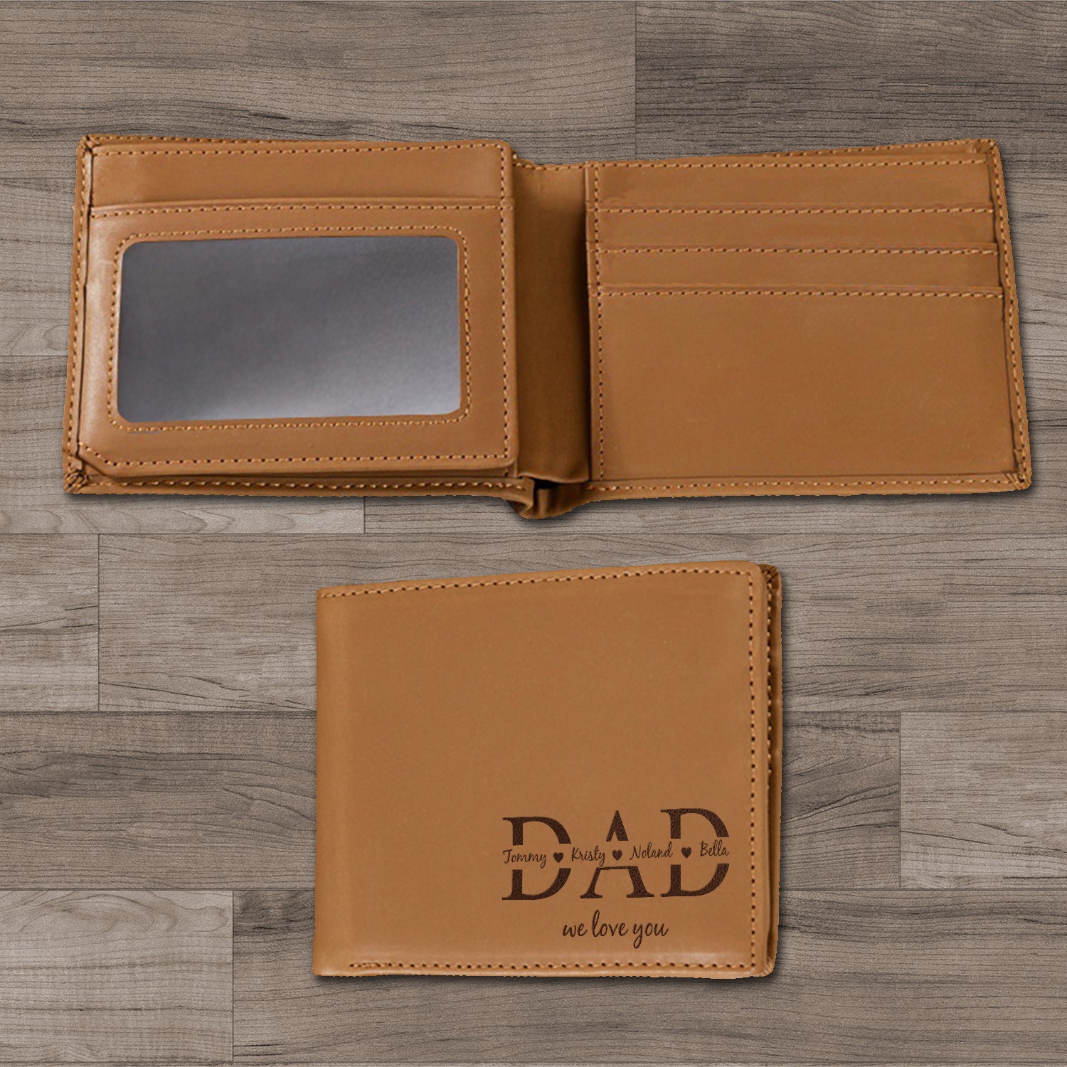 Personalized Wallet Men, Leather Wallet For Men, Custom  Engraved Wallet, Personalized Gifts For Him, Fathers Day Gifts, Husband, Boyfriend - Delicate Leather