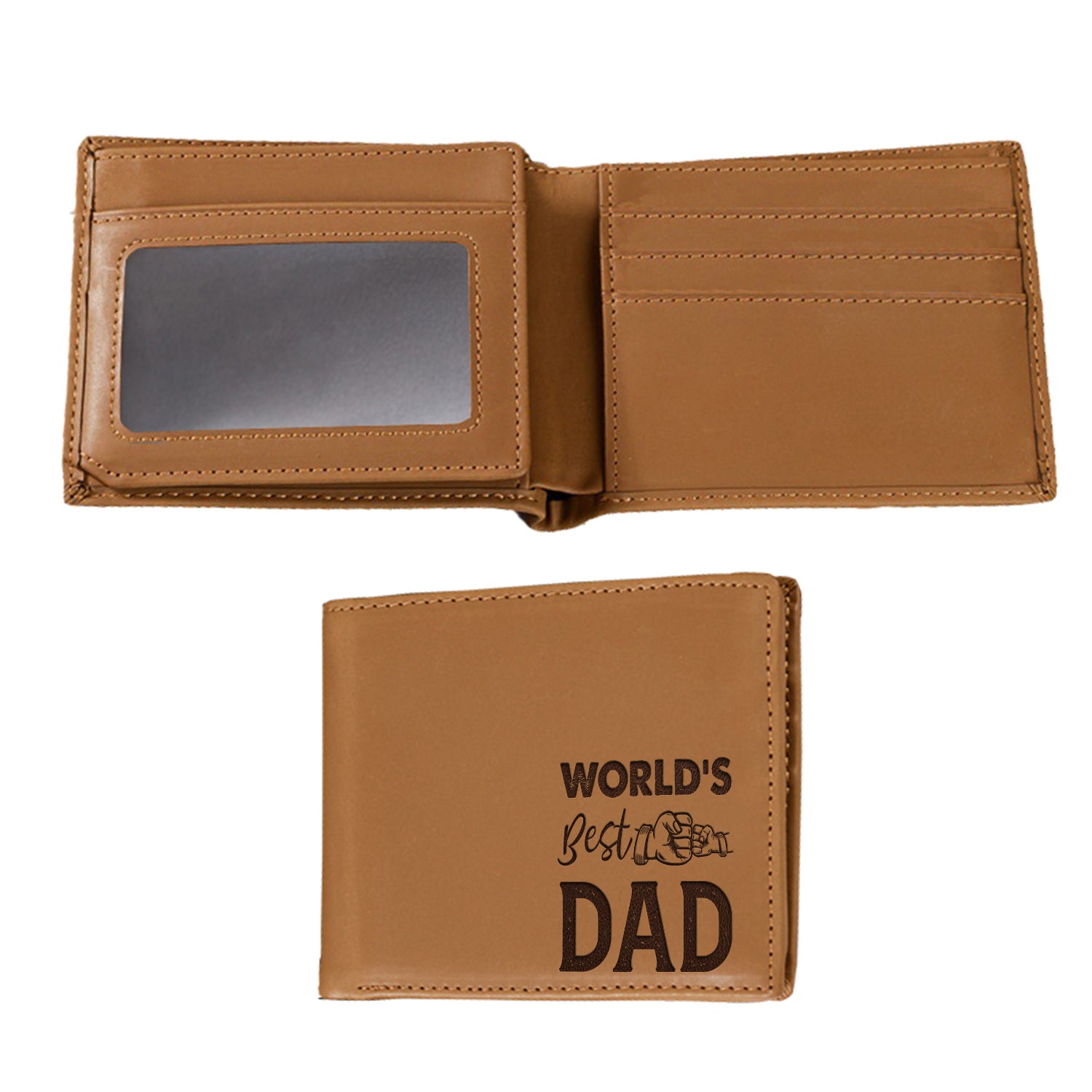 World's Best Dad Wallet Men, Leather Wallet For Men, Custom  Engraved Wallet, Personalized Gifts For Him, Fathers Day Gifts, Husband, Boyfriend - Delicate Leather