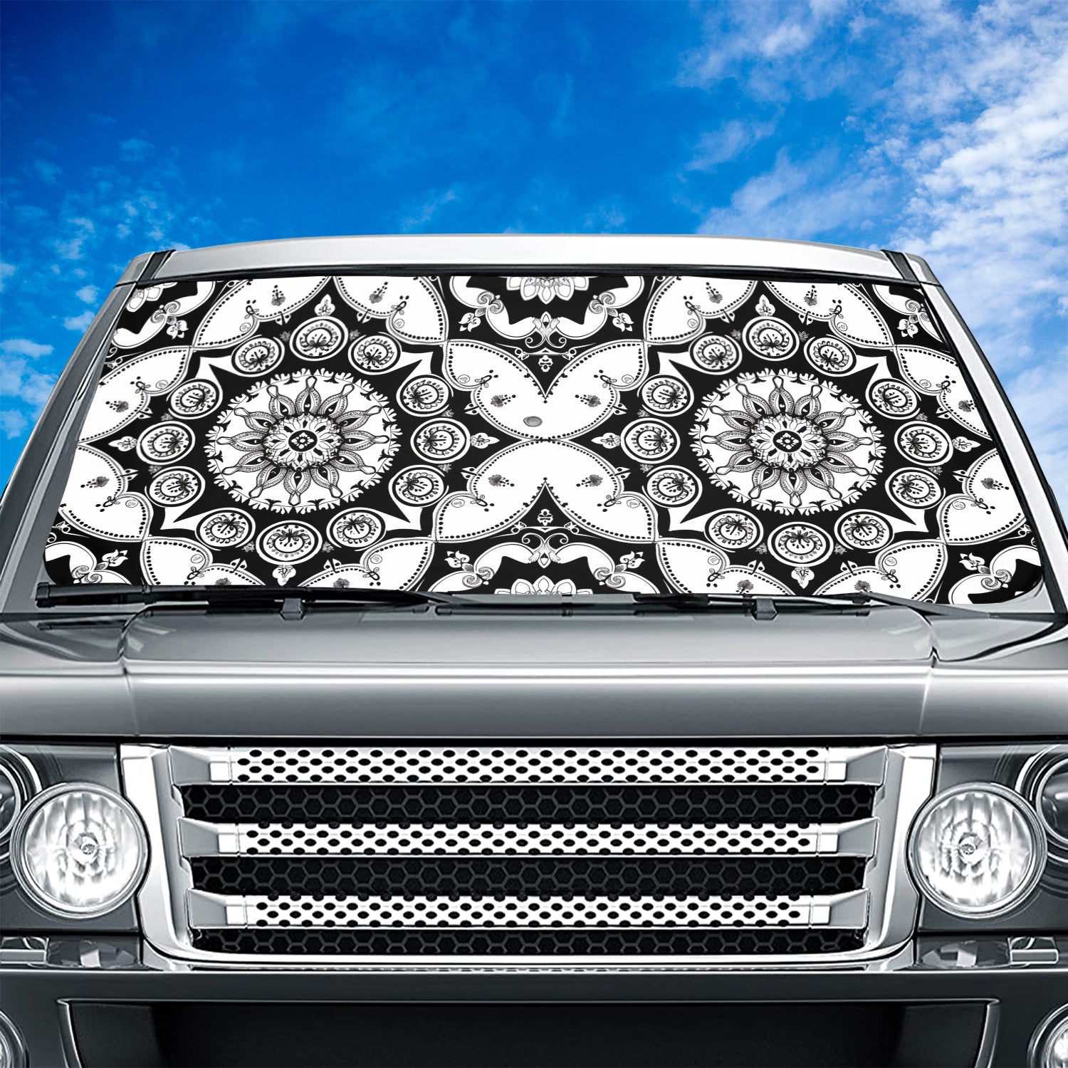 Mandala Boho Car Windshield Sunshade, Boho Universal Fit with all car, UV Rays and Heat Sun Visor Protector Foldable Sun Shade Umbrella, Boho 15 - Delicate Leather