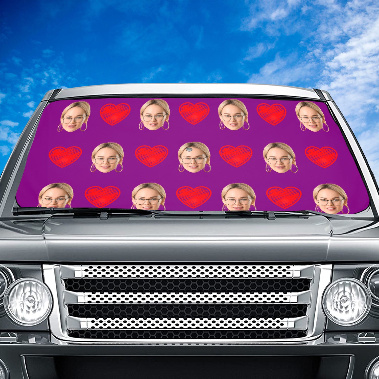 Customized Photo Car Windshield Sunshade, Custom Windshield Sunshade with Picture, Fit with all car, UV Rays and Heat Sun Visor Protector Foldable Sun Shade Umbrella, 05 - Delicate Leather