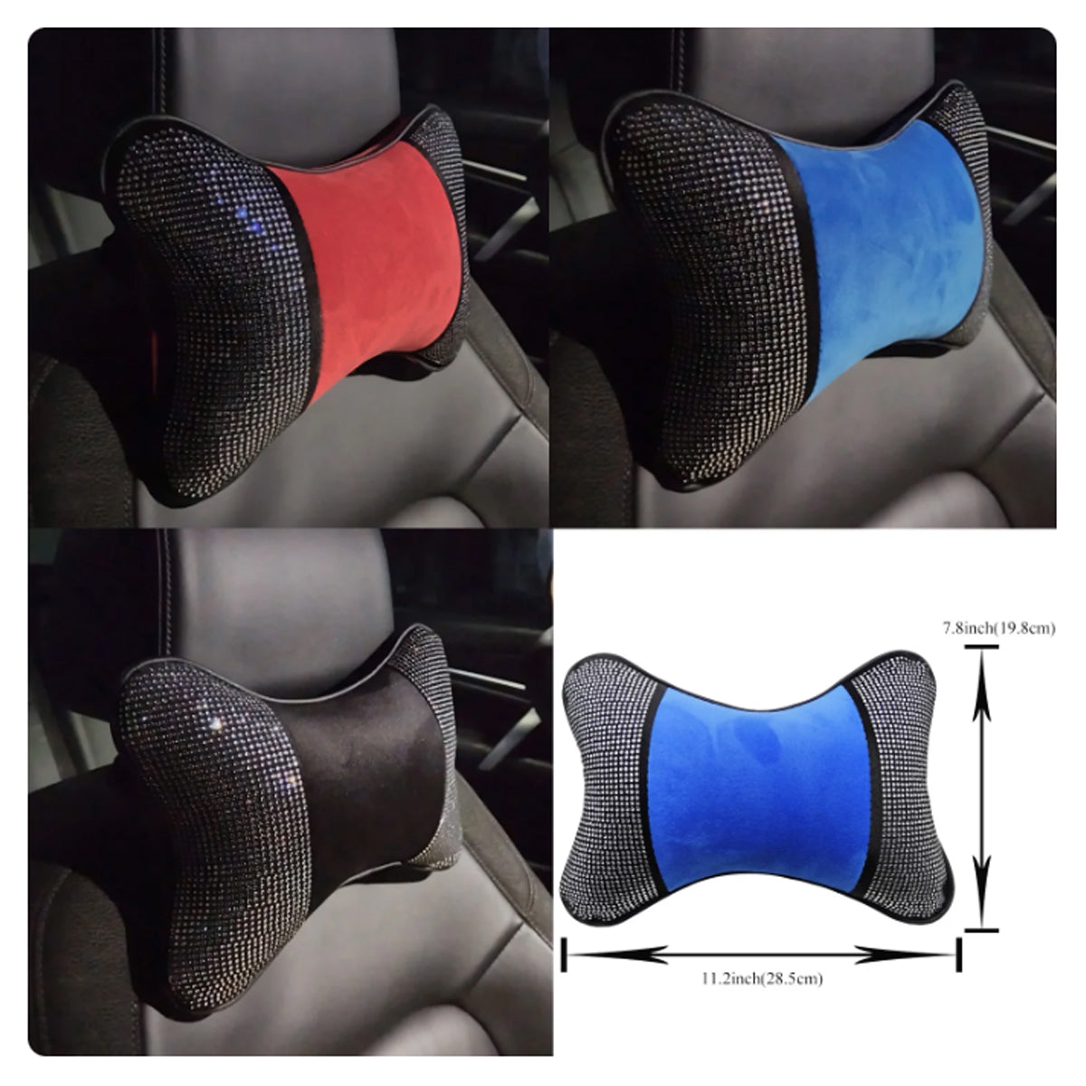 Universal Car Neck Pillow for Comfortable Support - Compatible with Most Auto Accessories and Filled with Fiber Material - Delicate Leather