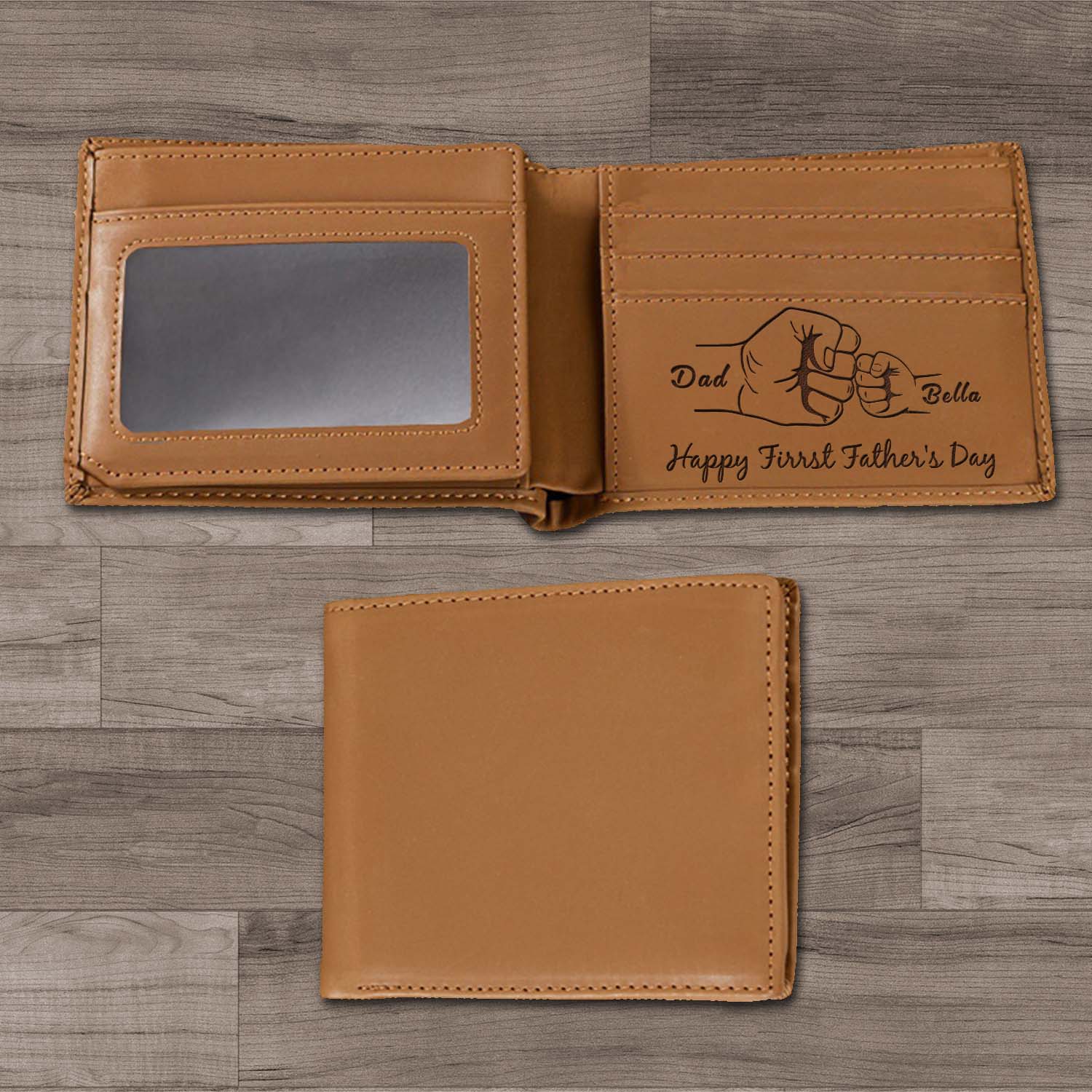 Personalized Wallet Men, Leather Wallet For Men, Custom  Engraved Wallet, Personalized Gifts For Him, Fathers Day Gifts, Husband, Boyfriend, Dad - Delicate Leather