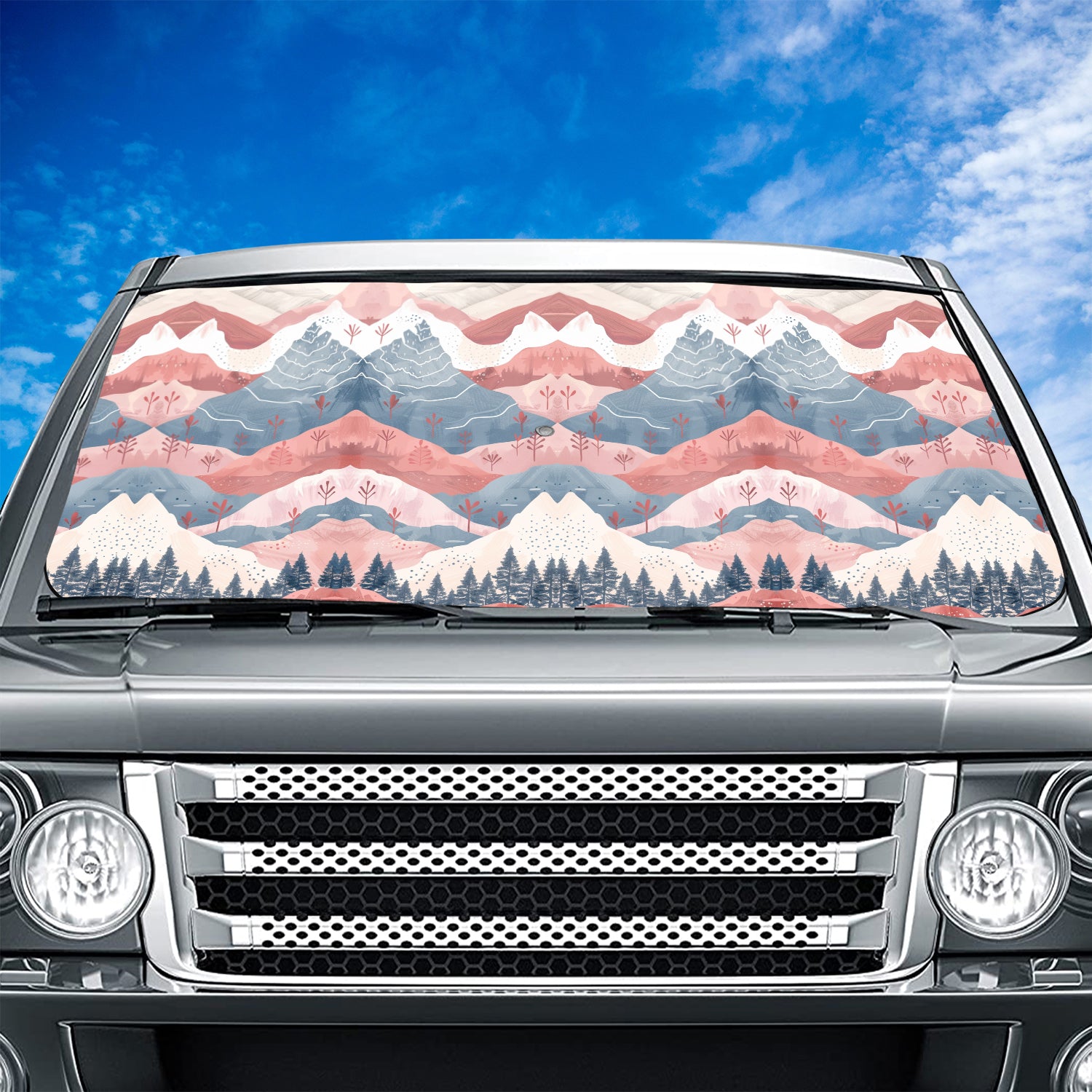 Boho Mountain Car Windshield Sunshade, Boho Universal Fit with all car, UV Rays and Heat Sun Visor Protector Foldable Sun Shade Umbrella, Boho 01 - Delicate Leather