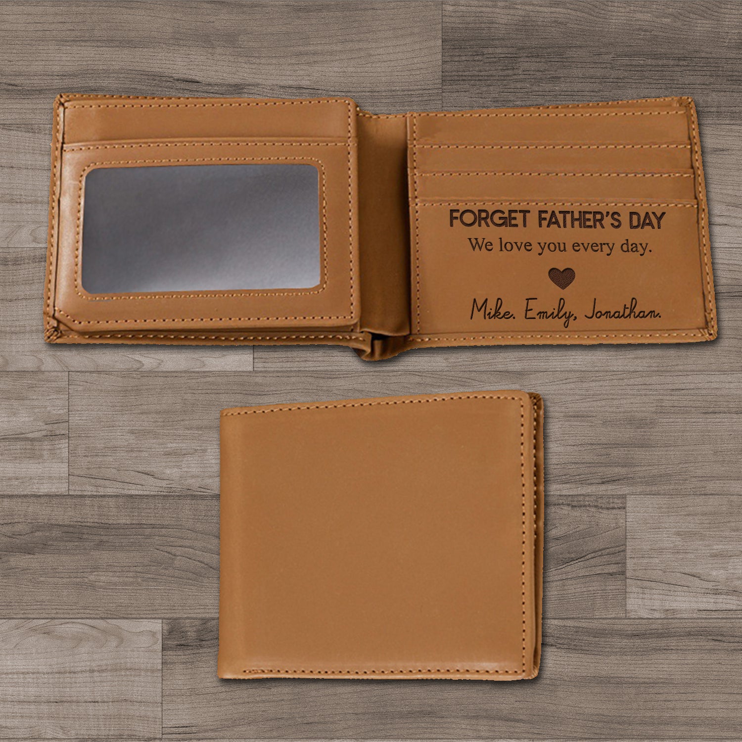 Personalized Wallet Men, Leather Wallet For Men, Custom  Engraved Wallet, Personalized Gifts For Him, Fathers Day Gifts, Husband, Boyfriend, Dad - Delicate Leather