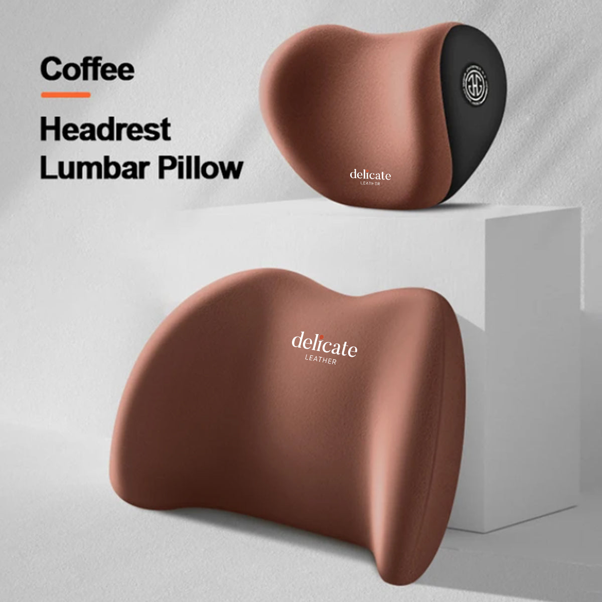 Delicate Leather Neck Pillow, Memory Foam Cervical Car Seat Headrest Neck Rest Cushion for Driving Seat Auto Head Rest Neck Support - Delicate Leather