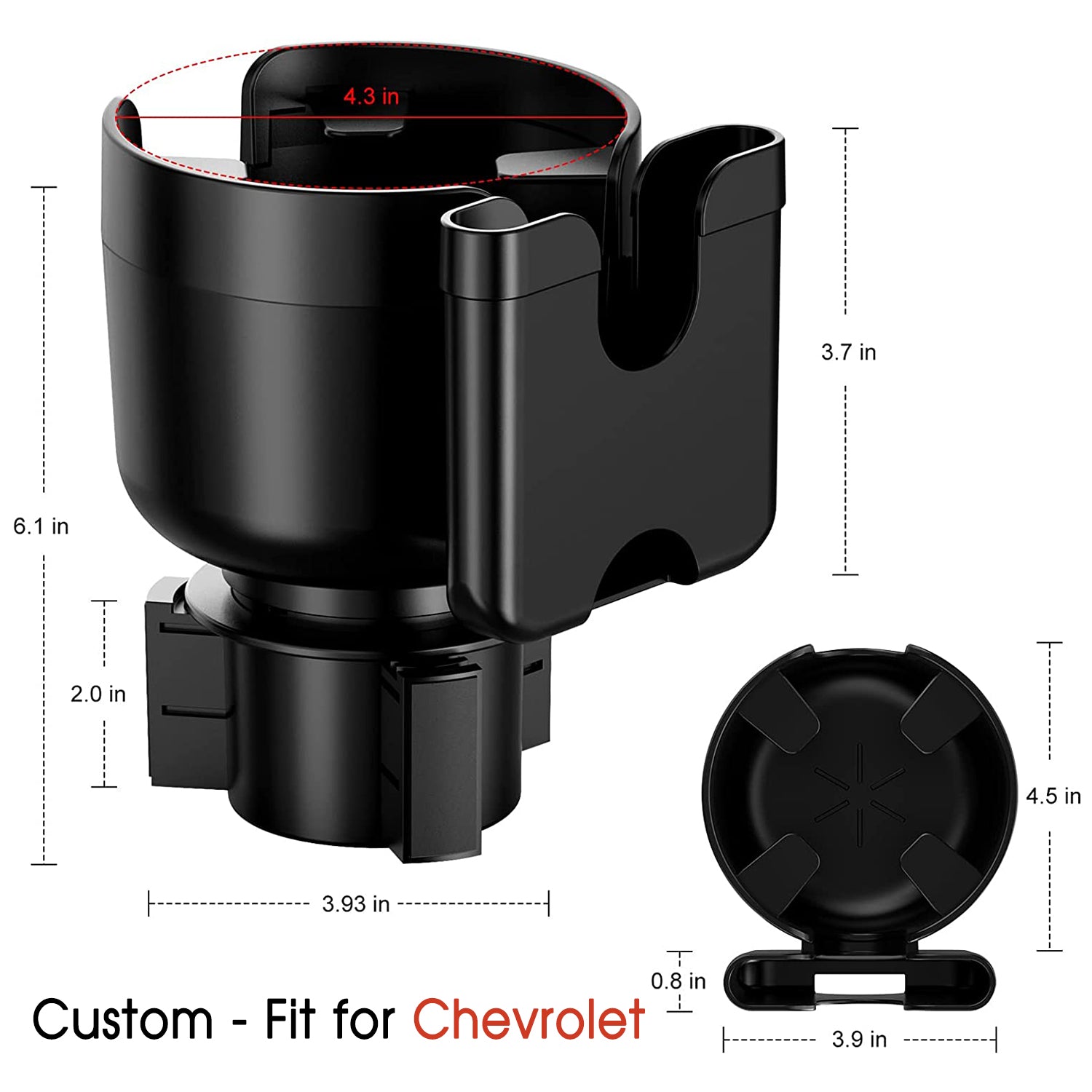 Car Cup Holder 2-in-1, Custom-Fit For Car, Car Cup Holder Expander Adapter with Adjustable Base, Car Cup Holder Expander Organizer with Phone Holder DLCH233 - Delicate Leather