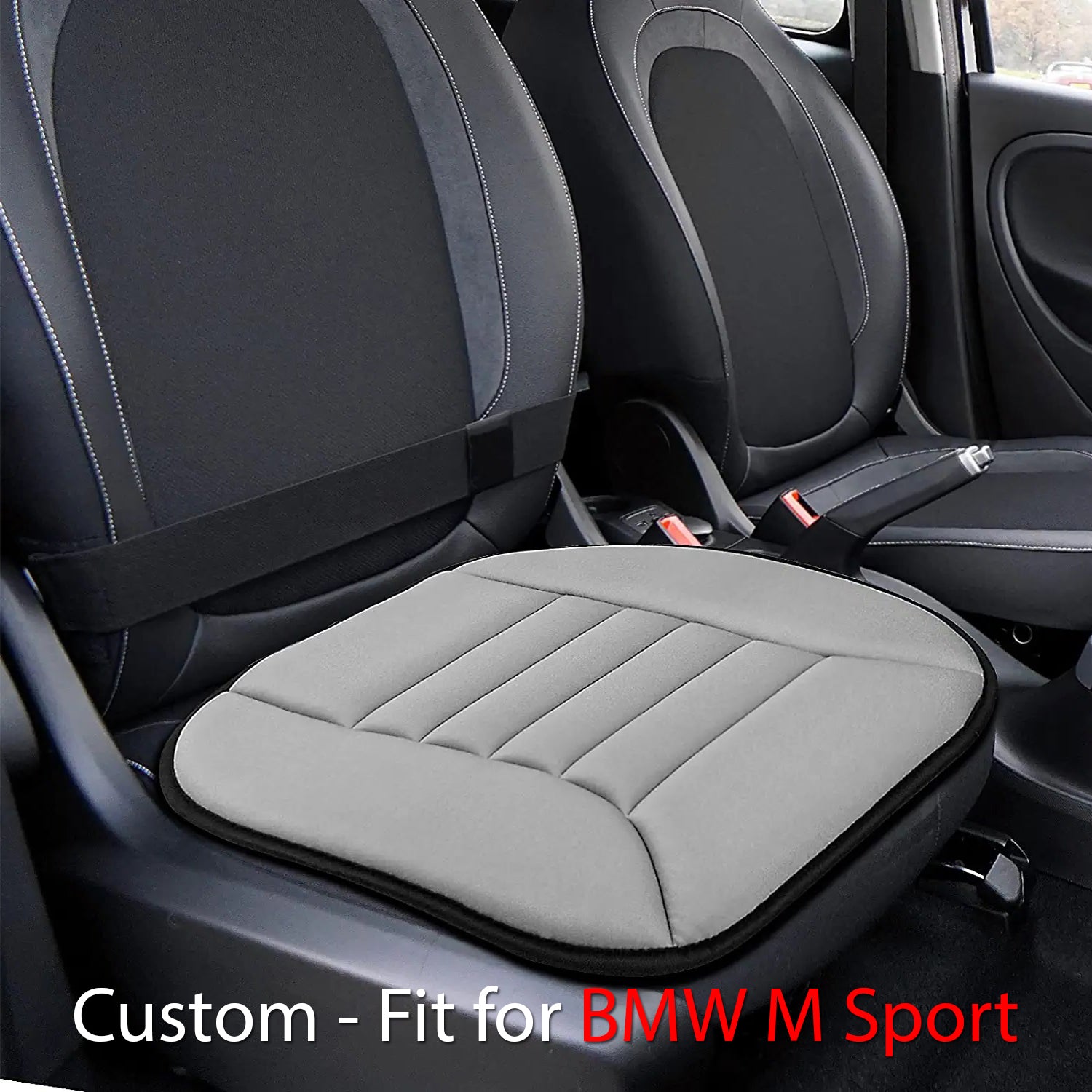 Delicate Leather Memory Foam Car Seat Cushion – 1.2" Thick, Custom-Fit for BMW M Sport, Universal for Car, Office & Home Chairs - Delicate Leather
