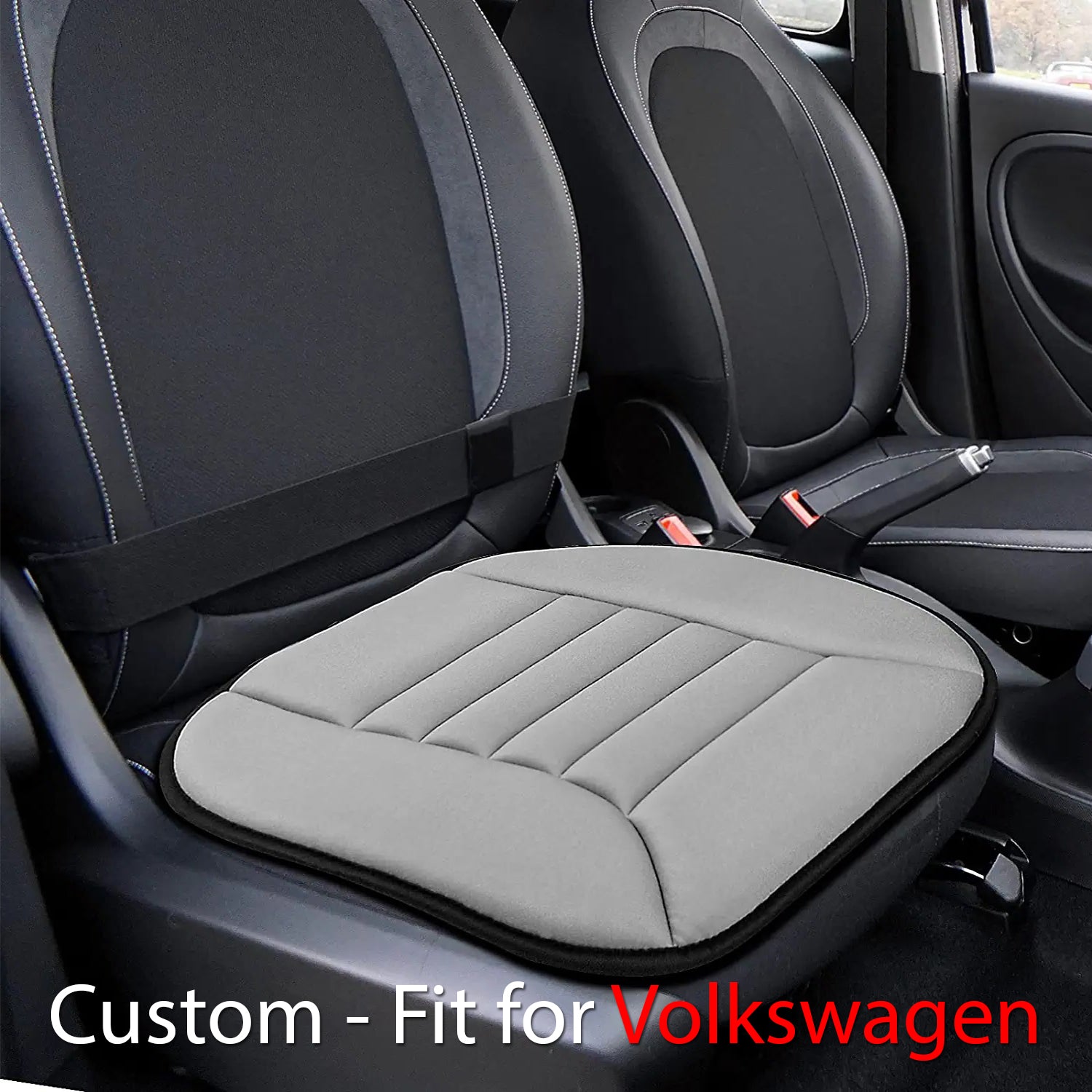 Delicate Leather Memory Foam Car Seat Cushion – 1.2" Thick, Custom-Fit for Volkswagen, Universal for Car, Office & Home Chairs - Delicate Leather