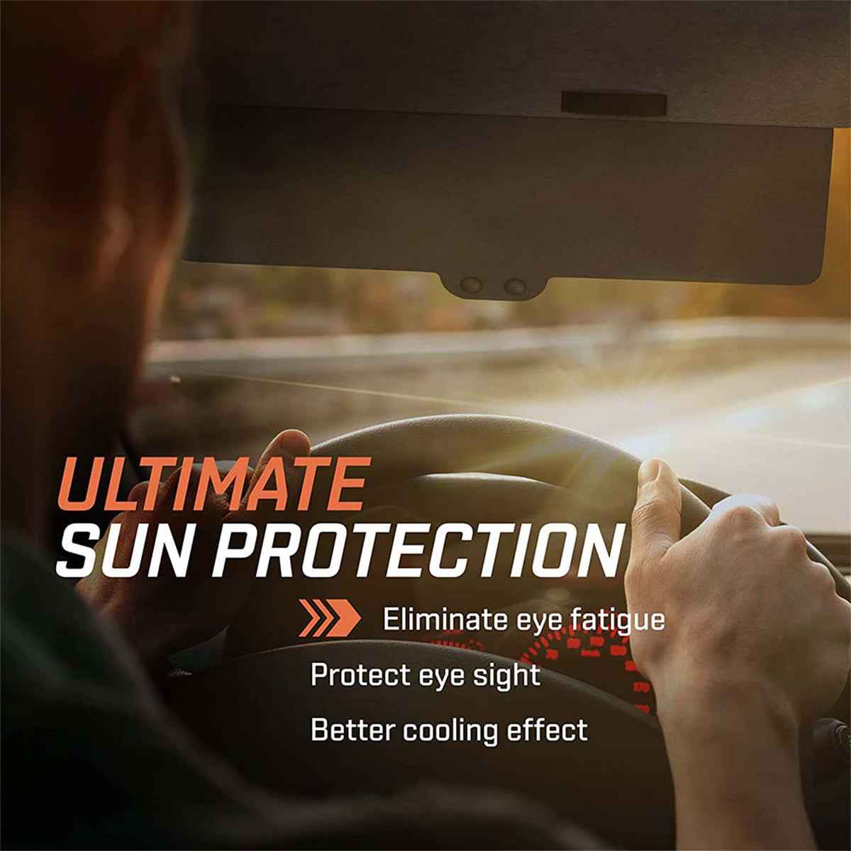 Polarized Sun Visor Sunshade Extender for Car with Polycarbonate Lens, Custom fit for Audi S line, Anti-Glare Car Sun Visor Protects from Sun Glare DLVE255 - Delicate Leather