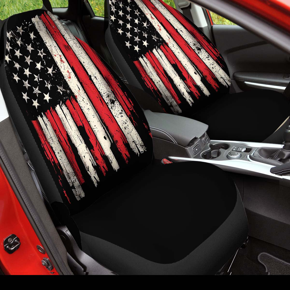 American Freedom Flag Car Seat Cover – Patriotic Style Interior Seat Protector American Flag Car Seat Cover, Gift 01 - Delicate Leather