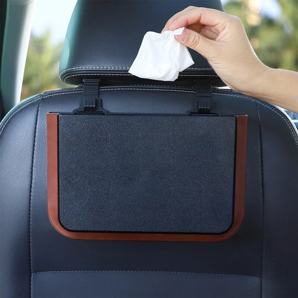 Hanging Waterproof Car Trash can-Foldable, Custom-Fit For Mercedes AMG, Waterproof, Equipped with Cup Holders and Trays DLLM251 - Delicate Leather