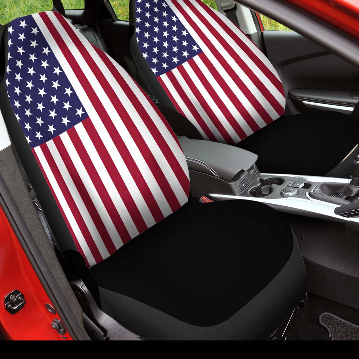 American Freedom Flag Car Seat Cover – Patriotic Style Interior Seat Protector, American Flag Car Seat Cover, Gift 03 - Delicate Leather