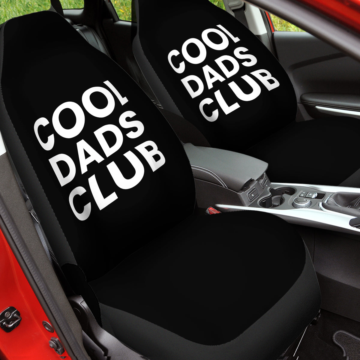 Car Seat Covers, Cool Dads Club Car Seat Covers, Custom For Your Cars, Car Bucket Seat Protection Airbag Compatible 2 PCS, Father's Day Gift, Car Accessories - Delicate Leather