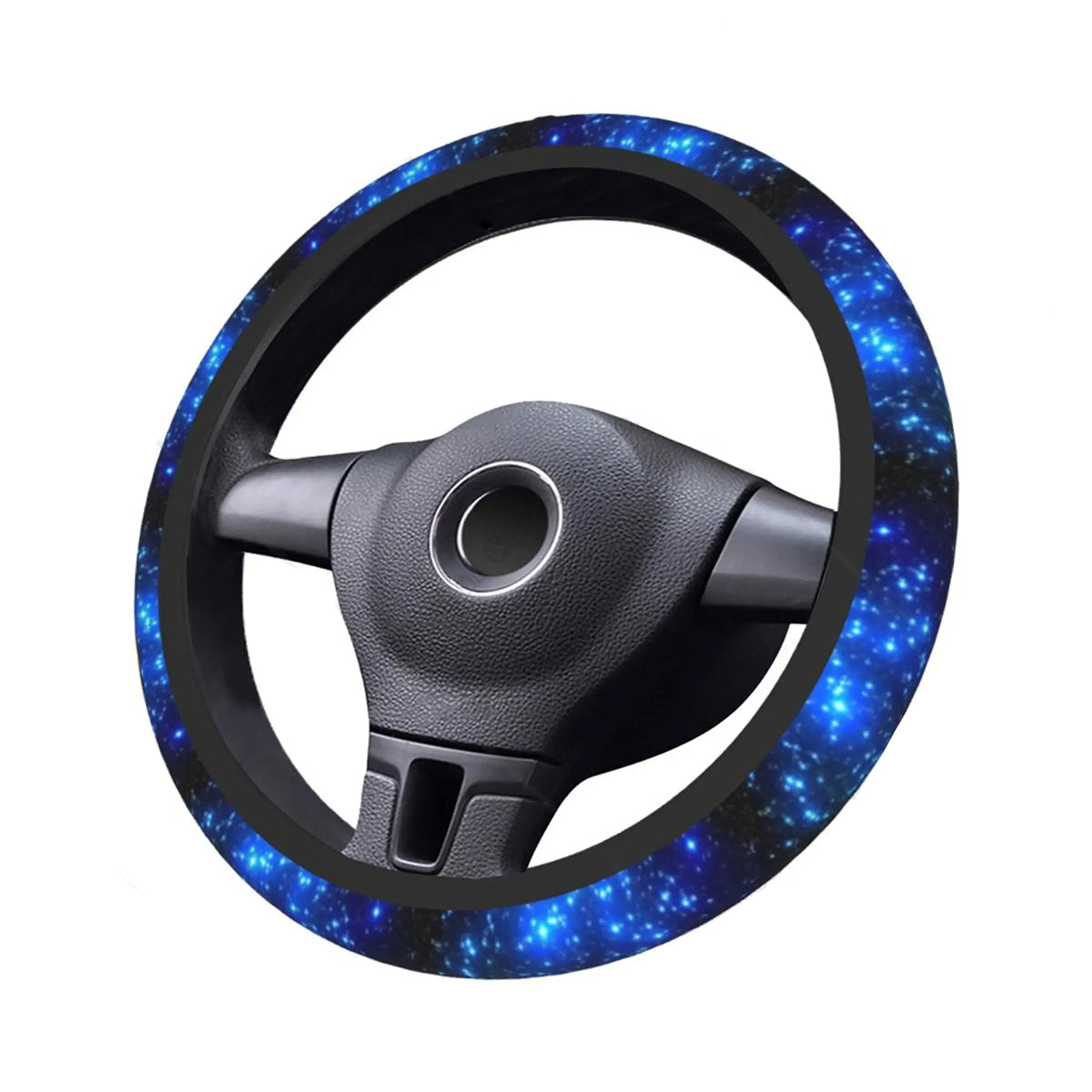 Galaxy Blue Steering Wheel Cover, Beautiful Galaxy and Star Cute Car Steering Wheel Cover , Car Accessories 29 - Delicate Leather