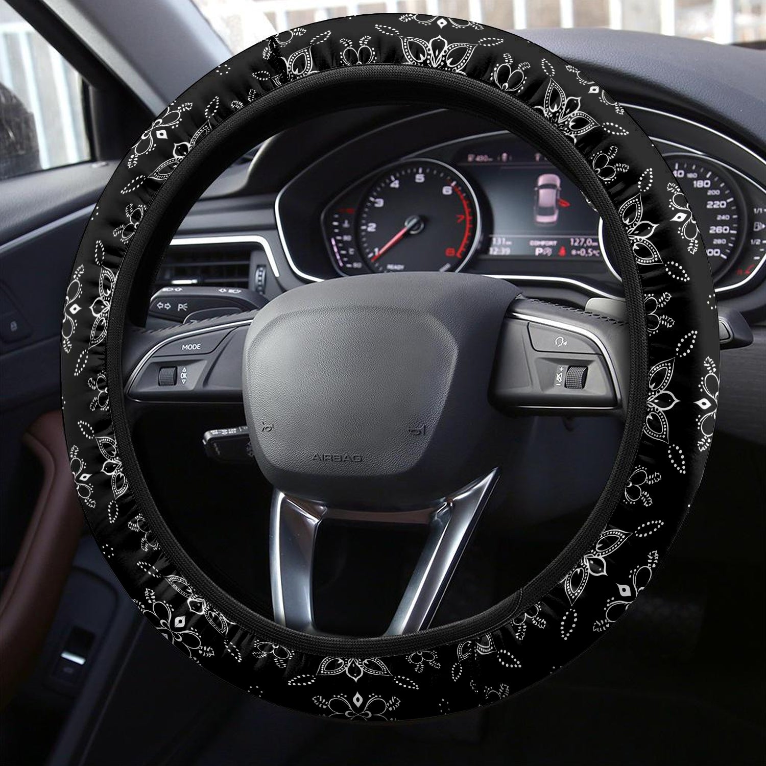 Mandala  Boho Car Steering Wheel Cover Update Version, Forest Botanical Custom-Fit for Car, Premium Leather Car Steering Wheel Cover , Car Accessories, Boho 03 - Delicate Leather