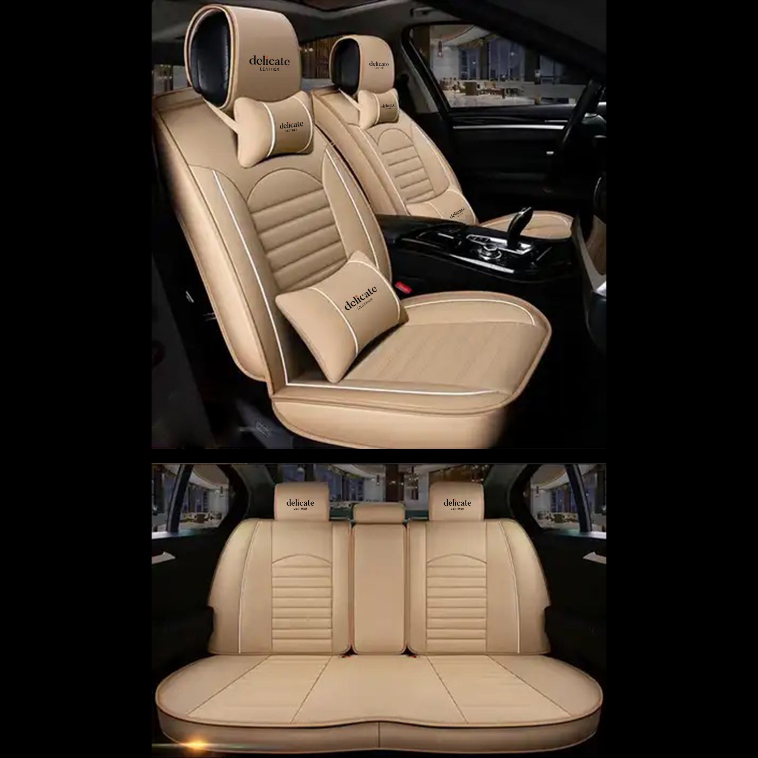 Delicate Leather Car Seat Cover Quality Universal PU leather 5d car seats cover - Delicate Leather