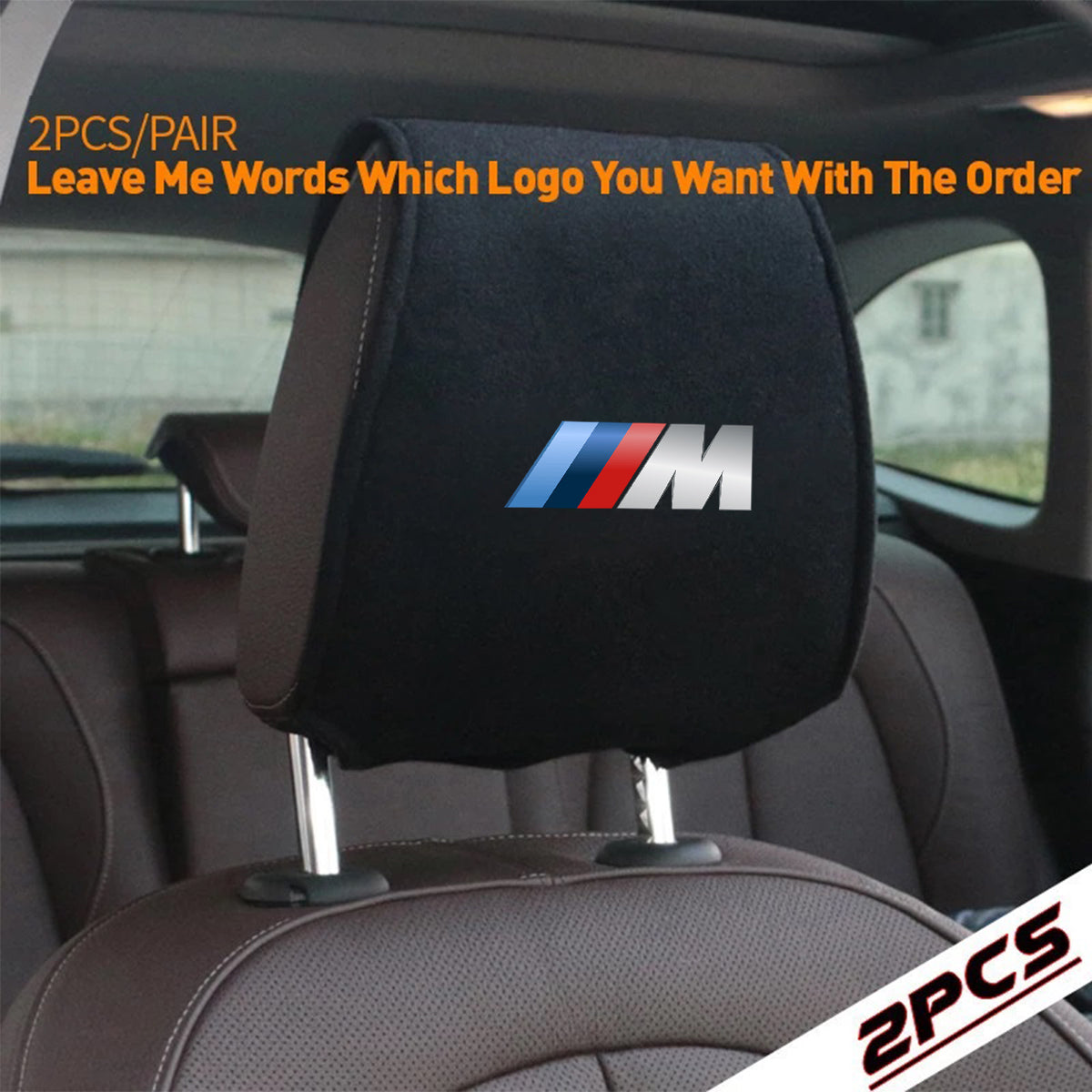 Car Seat Headrest Cover Breathable Flexible Headrest Covers Velcro Auto Headrest Covers Universal Fit, Custom For Your Cars, Car Accessories KO13998 - Delicate Leather