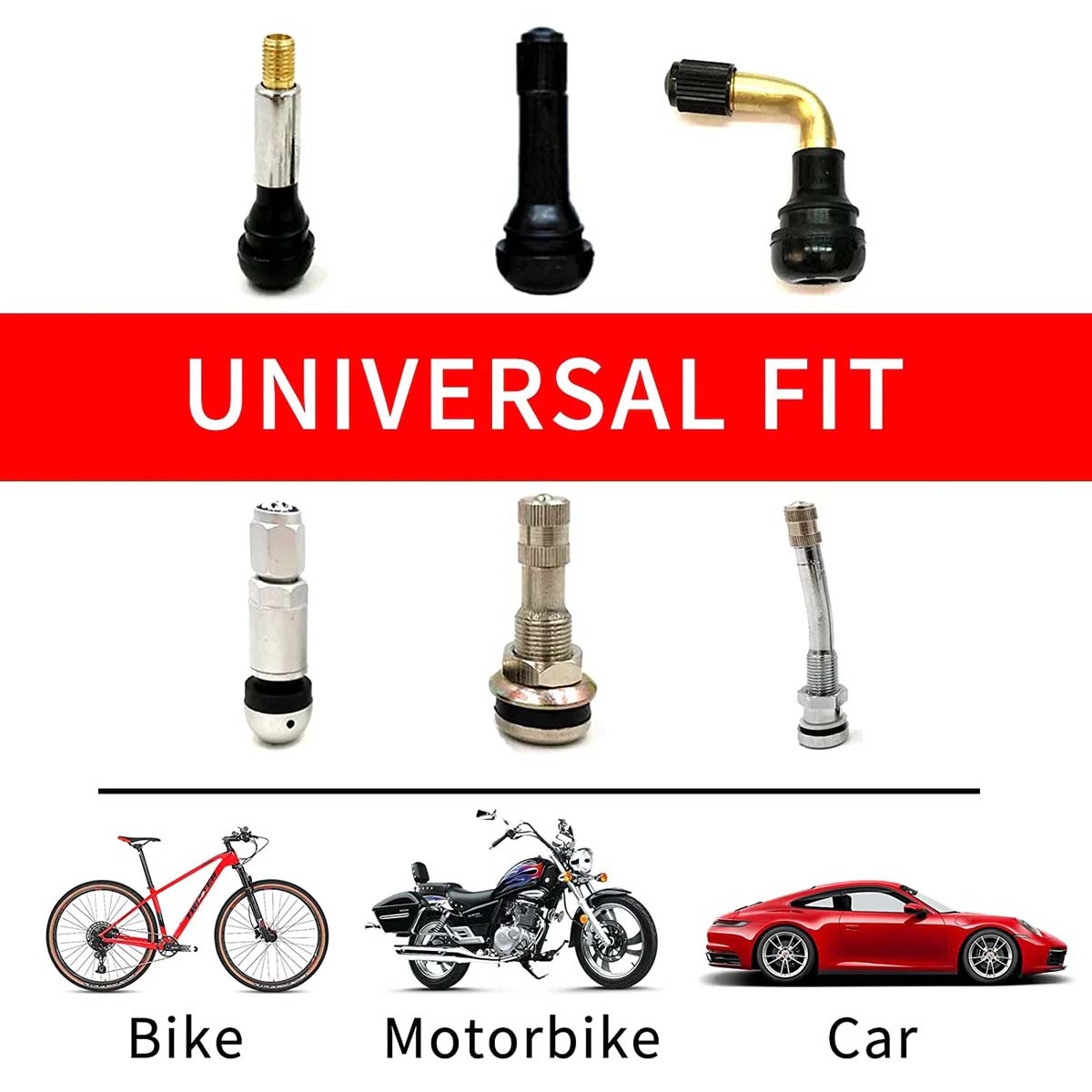 Metal Auto Tire Valve Stem Compatible with Trim Accessories 4pcs Black - Delicate Leather