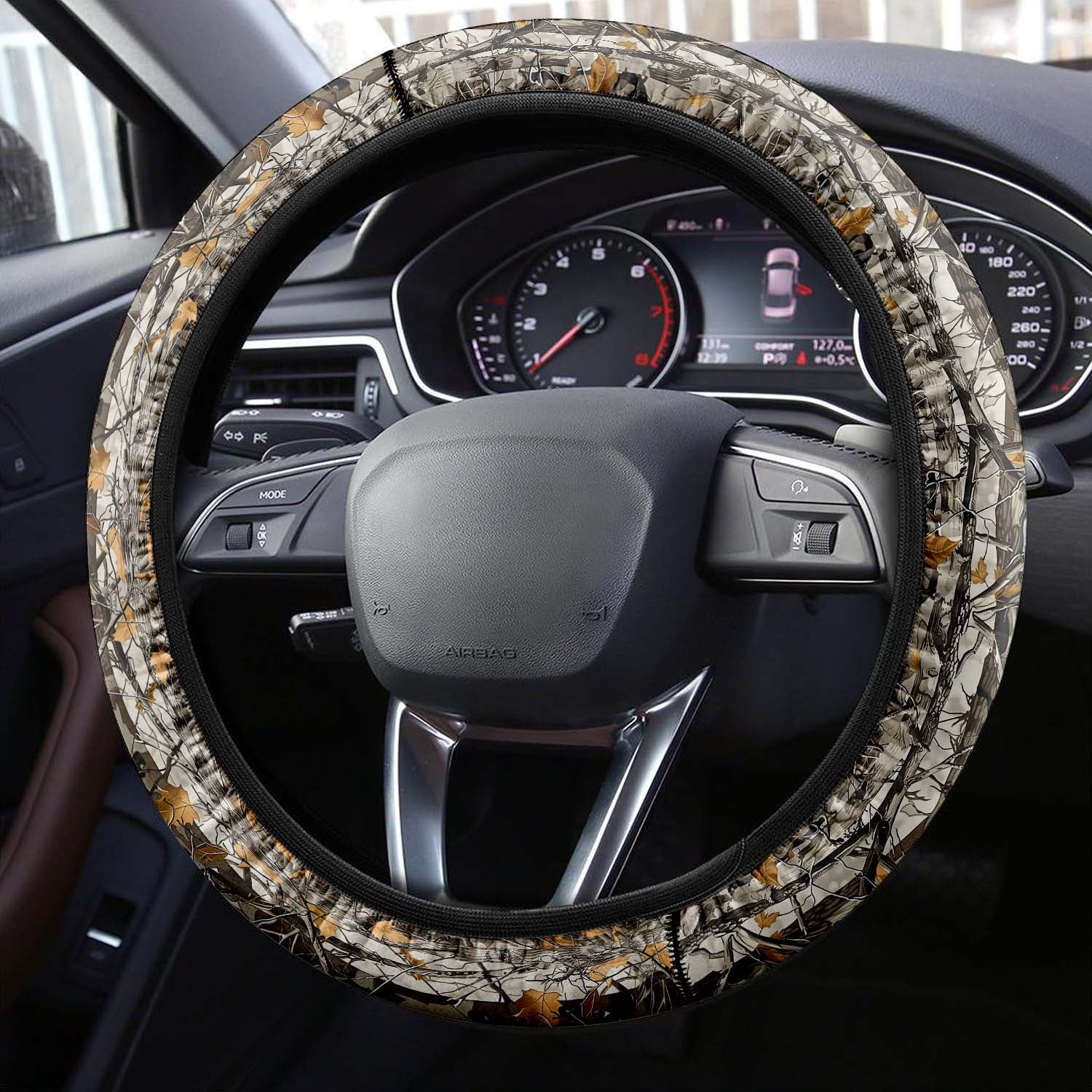 Car Steering Wheel Cover Update Version, Camo Camouflage Custom-Fit for Car, Premium Leather Car Steering Wheel Cover , Car Accessories, Camo 14 - Delicate Leather