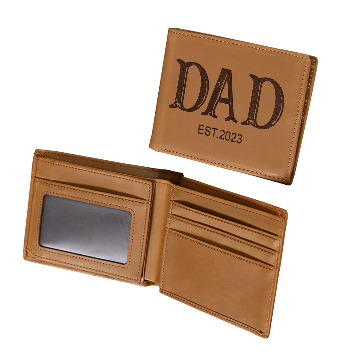 Personalized Wallet Men, Leather Wallet For Men, Custom Engraved Wallet, Personalized Gifts For Him, Fathers Day Gifts, Husband, Boyfriend, Dad - Delicate Leather