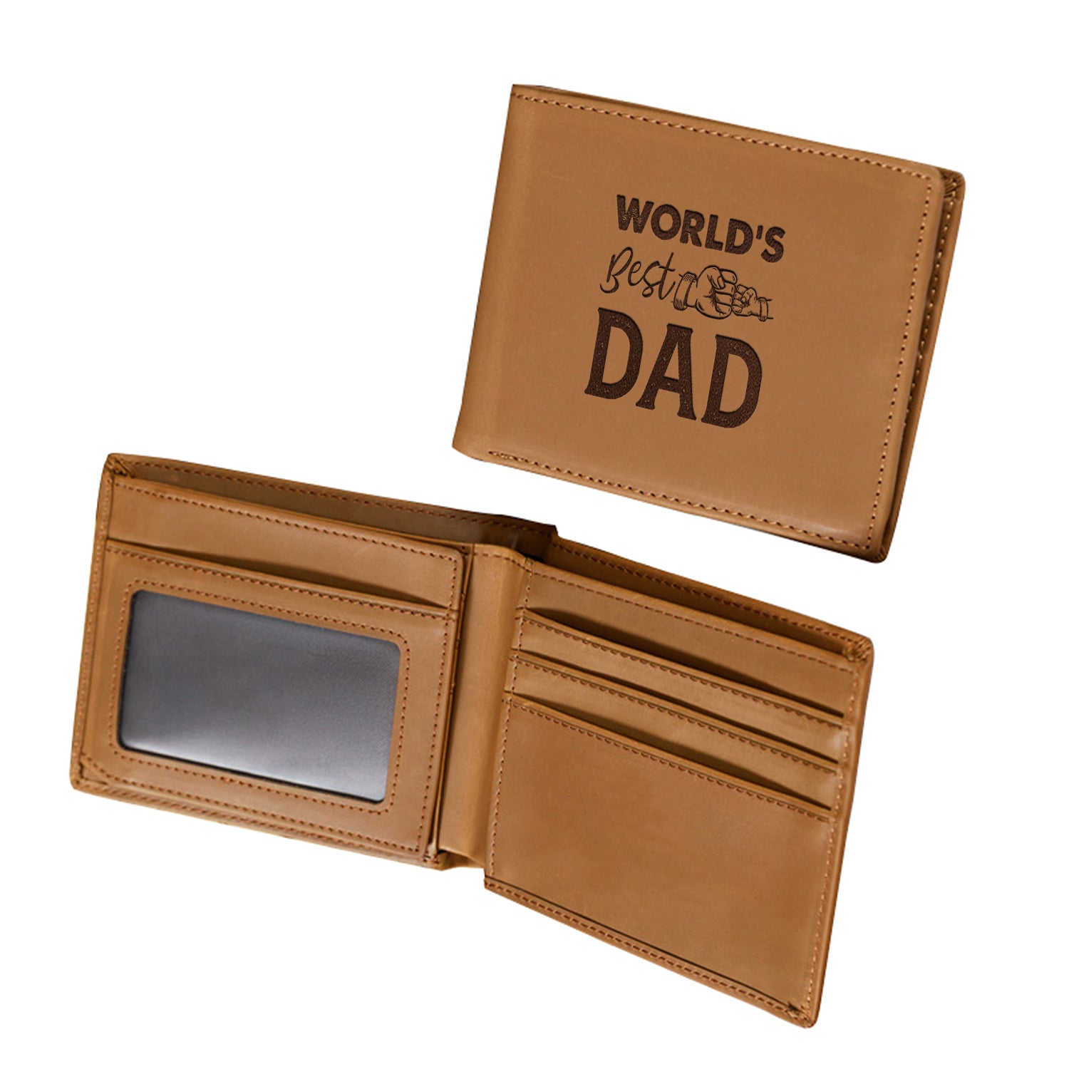 World's Best Dad Wallet Men, Leather Wallet For Men, Custom  Engraved Wallet, Personalized Gifts For Him, Fathers Day Gifts, Husband, Boyfriend - Delicate Leather