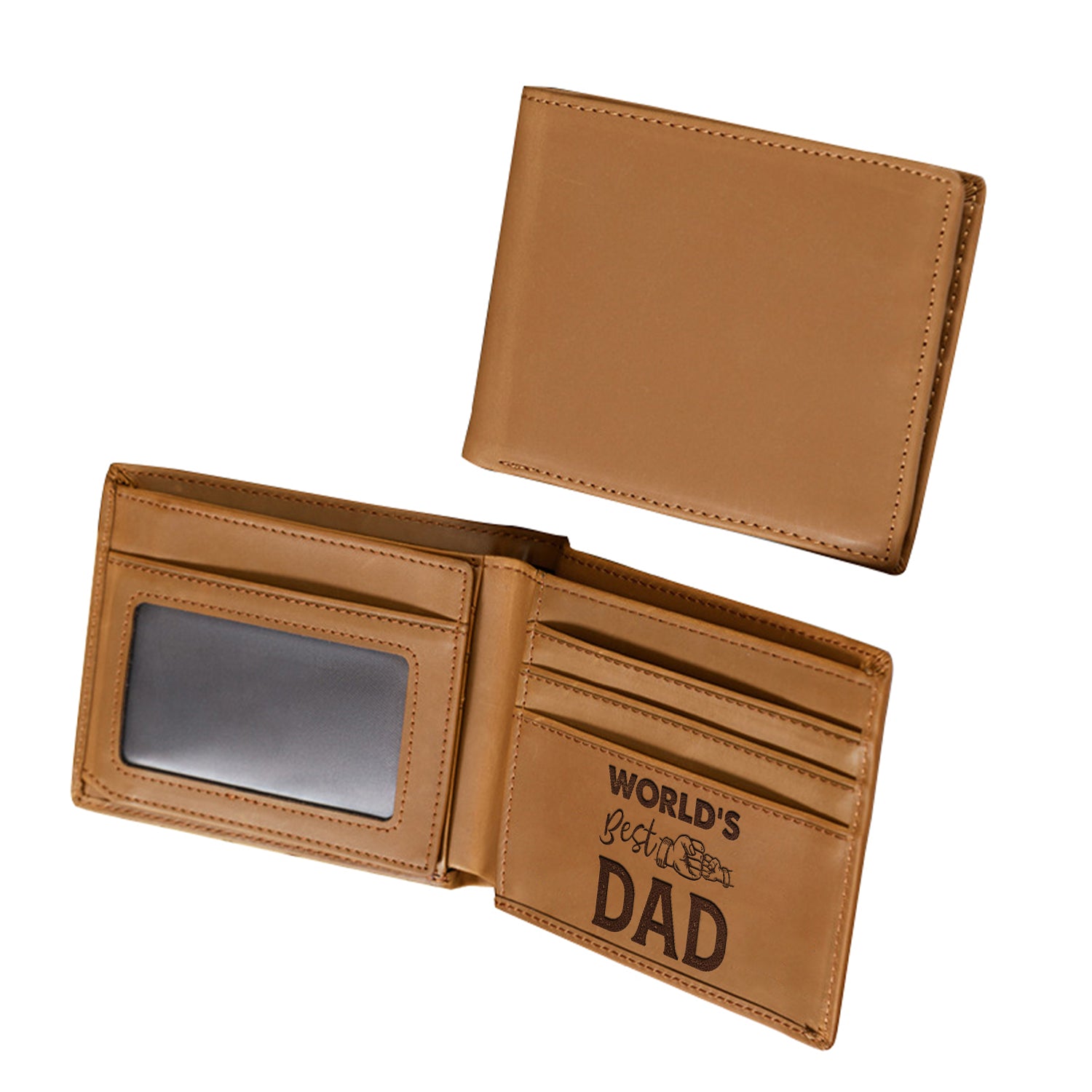 World's Best Dad Wallet Men, Leather Wallet For Men, Custom  Engraved Wallet, Personalized Gifts For Him, Fathers Day Gifts, Husband, Boyfriend - Delicate Leather