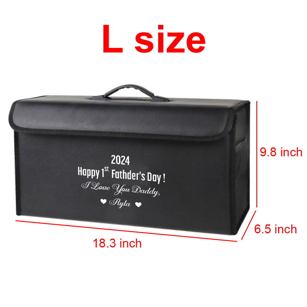 I Love You Daddy, Foldable Trunk Storage Luggage Organizer Box, Custom-Fit For Car, SUV Trunk Organizer Van Cargo Carrier Caddy for Shopping, Camping Picnic, Home Garage, Gift for Daddy 01 - Delicate Leather